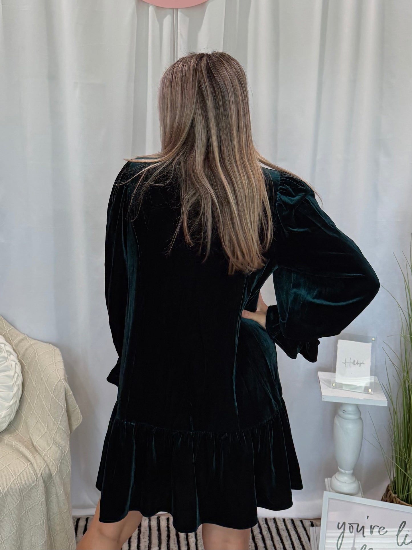 Jade Velvet Dress