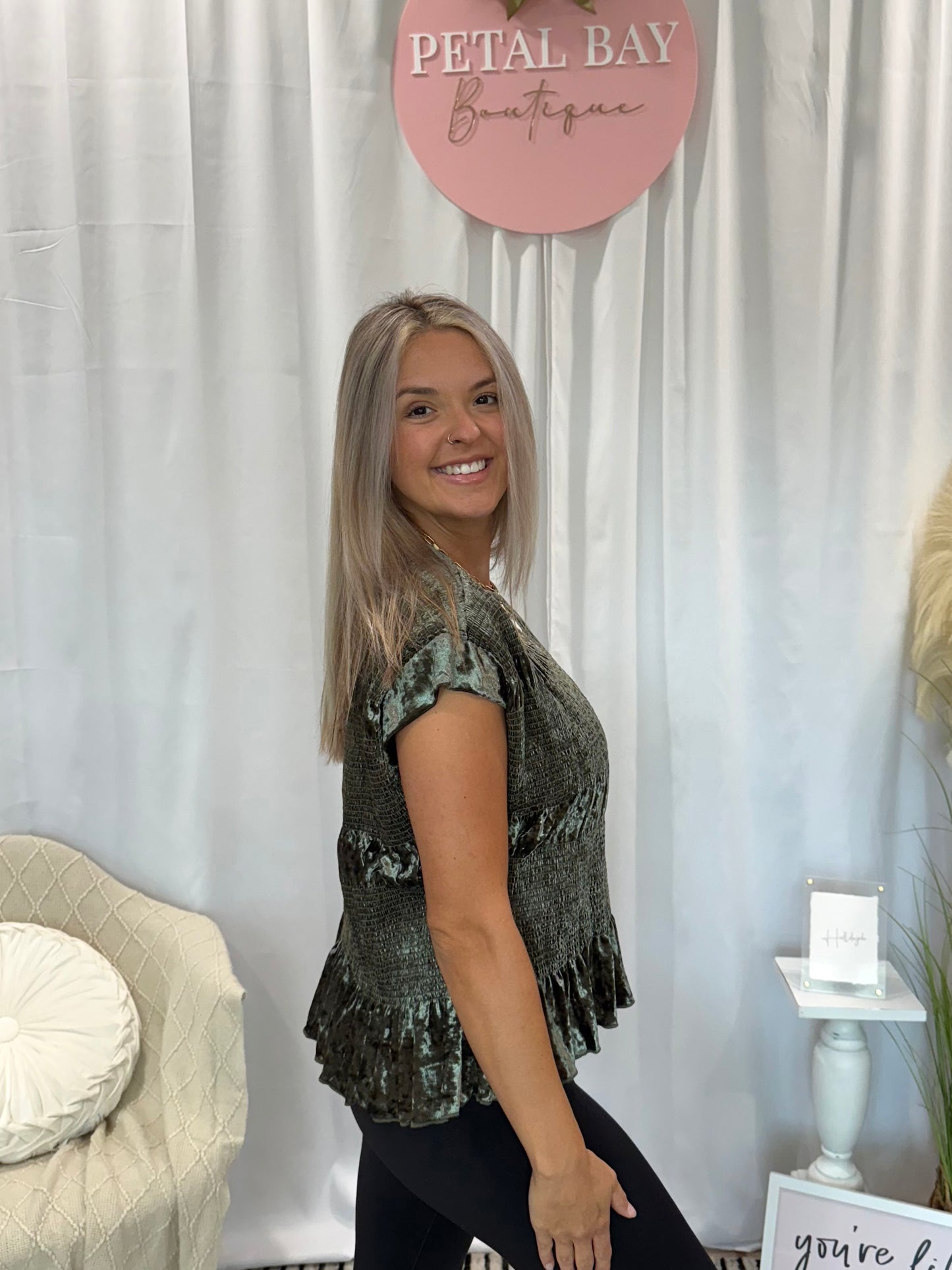 Silver Velvet Galore Top
