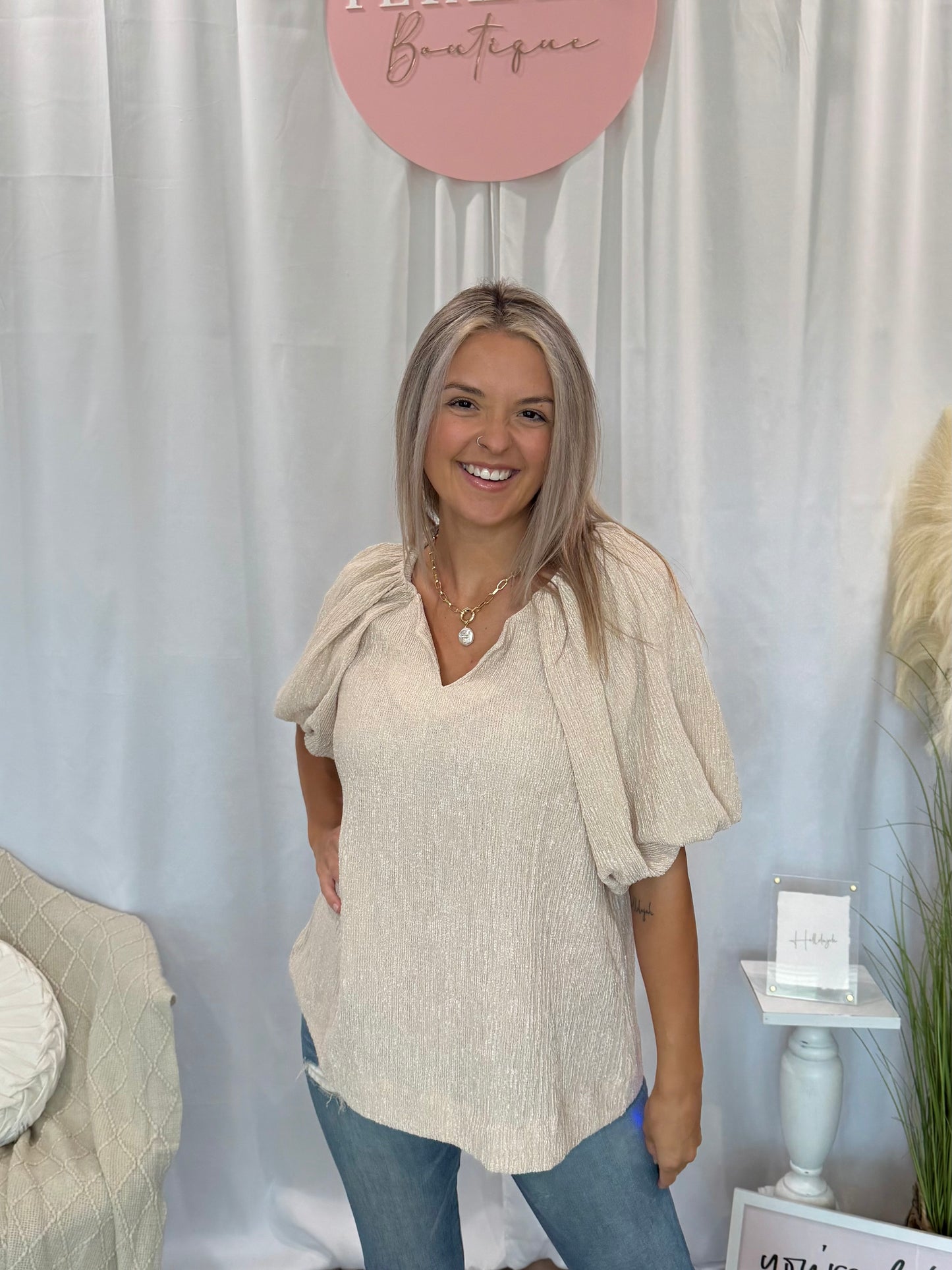 Poppin Champagne Glam Top
