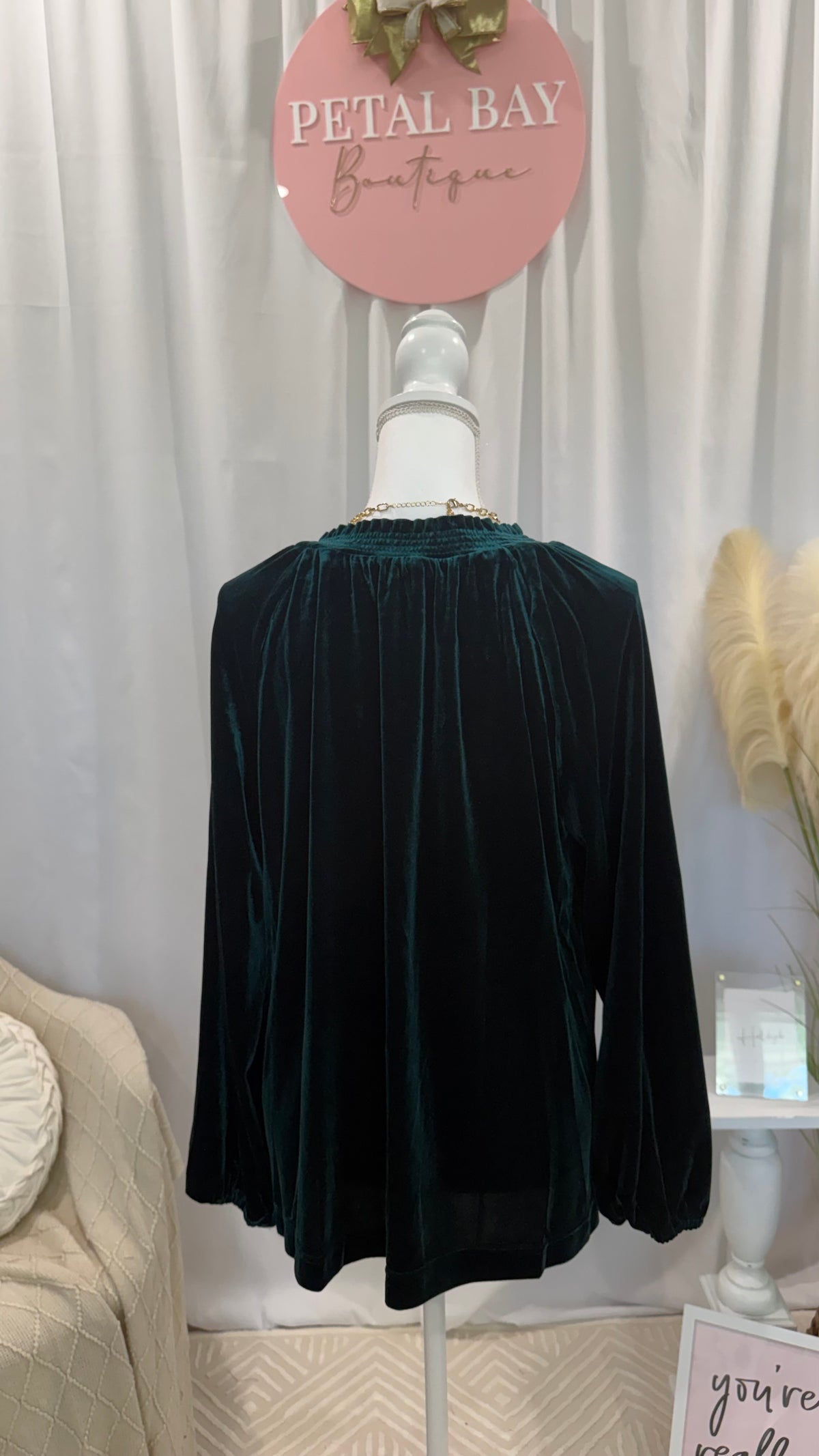 Fun & Flattering Evergreen Velvet Top