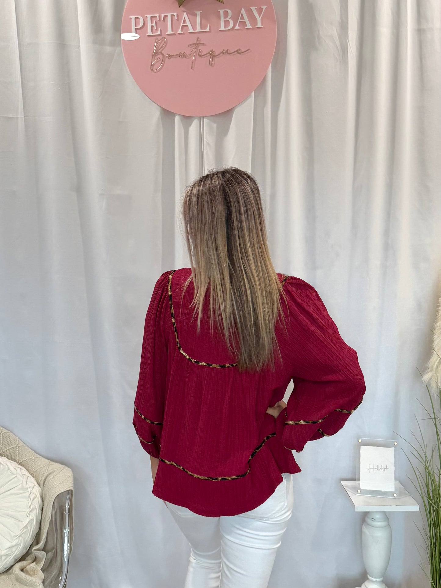 Look This Way Maroon Top