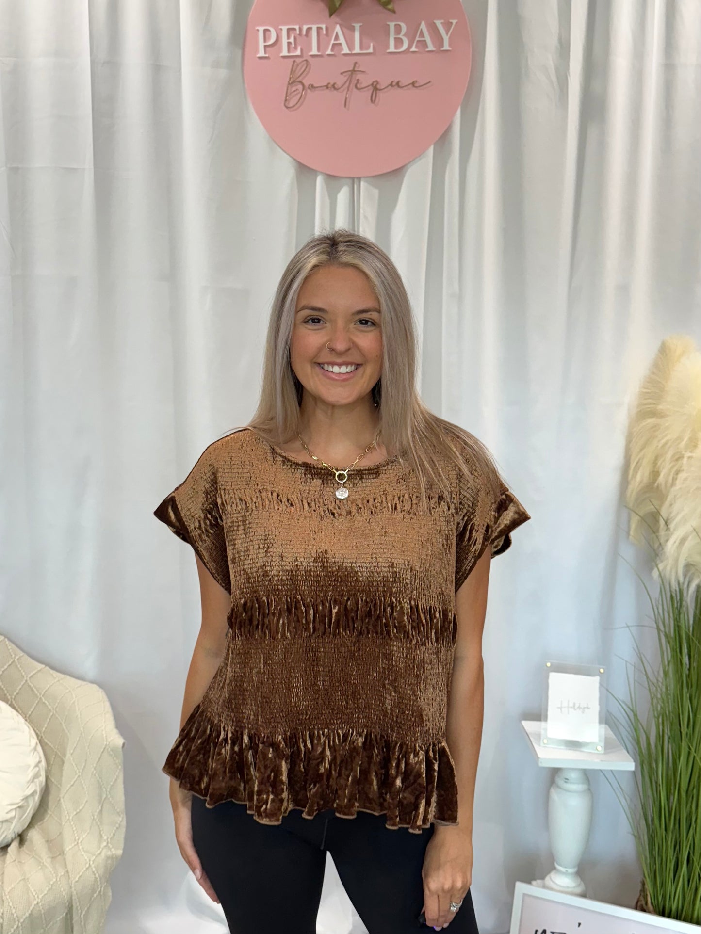 Gold Velvet Galore Top