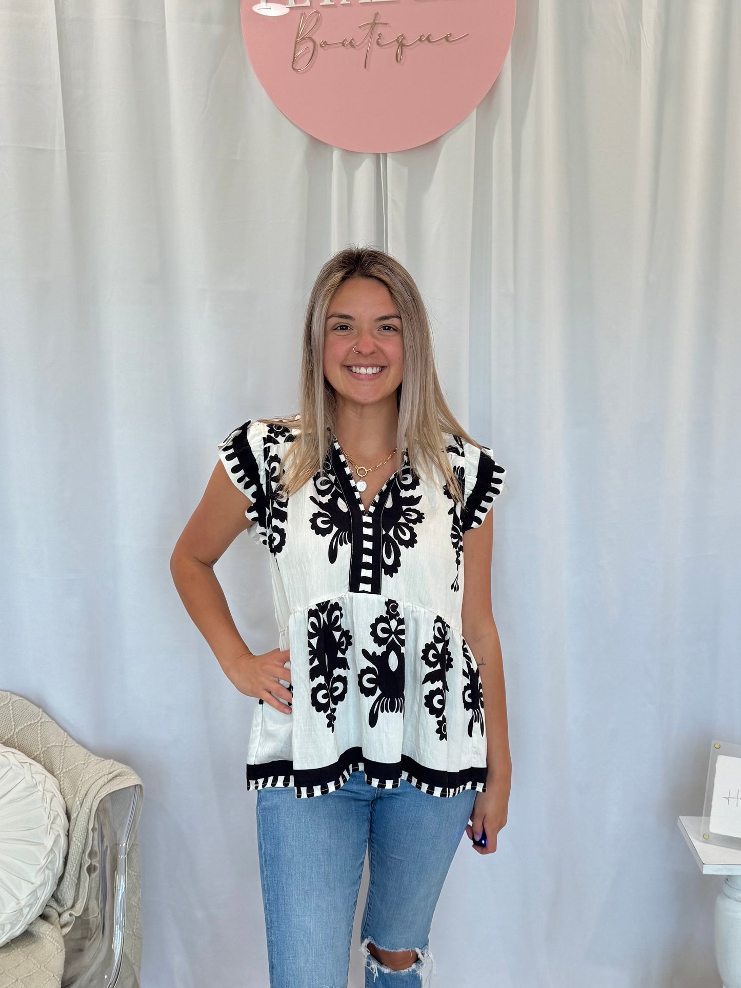 White Nola Top