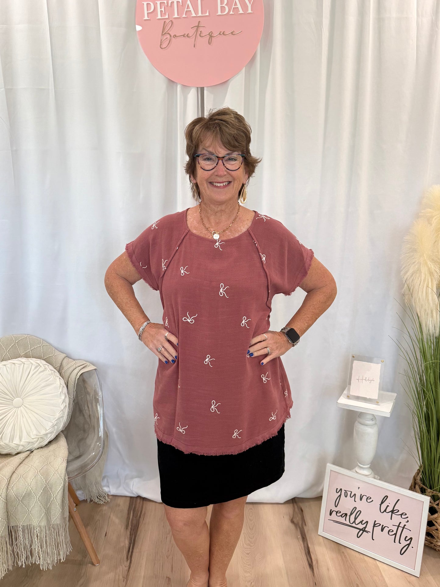 Mauve Bow Top