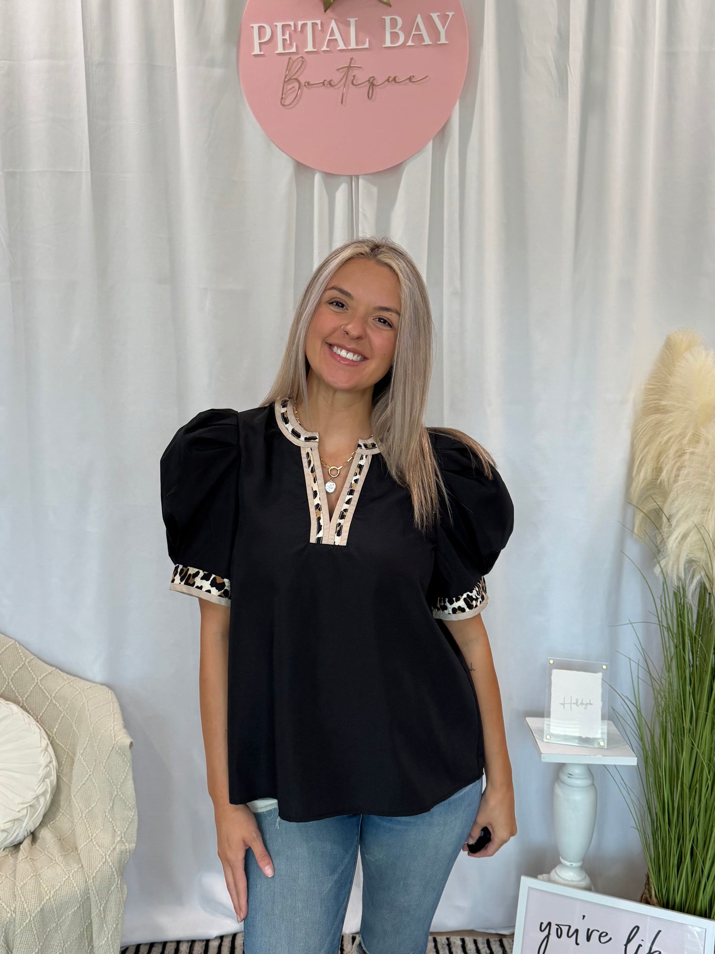 Black Cheetah Top