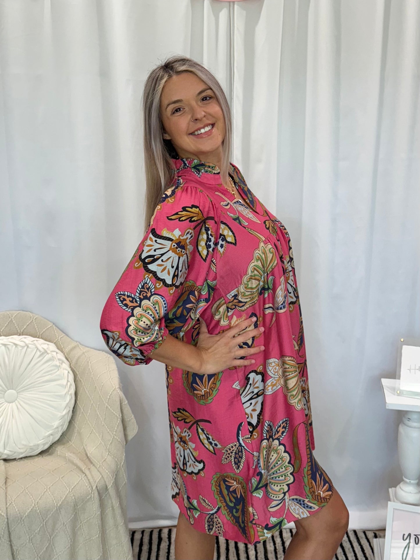 Leafy Pink Dress