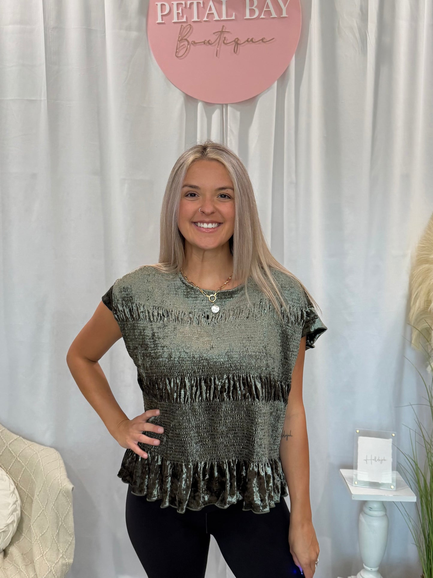 Silver Velvet Galore Top