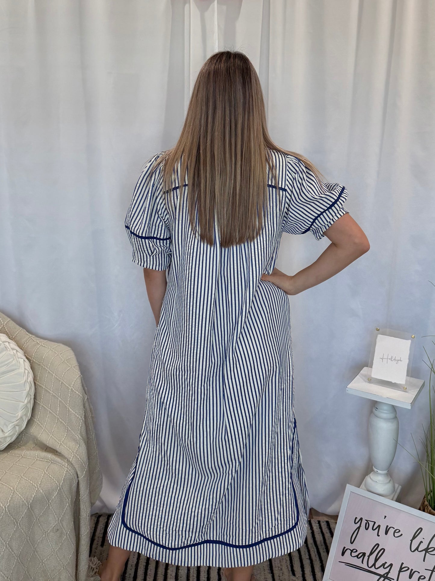 Blue Vacay Dress (Pockets!)