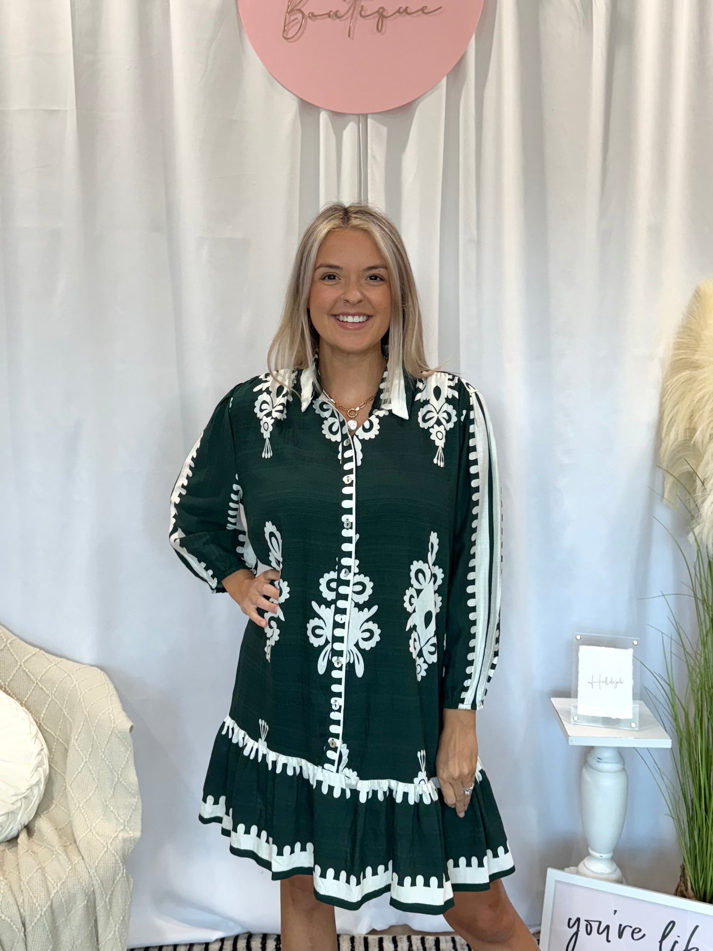 Evergreen Nola Dress