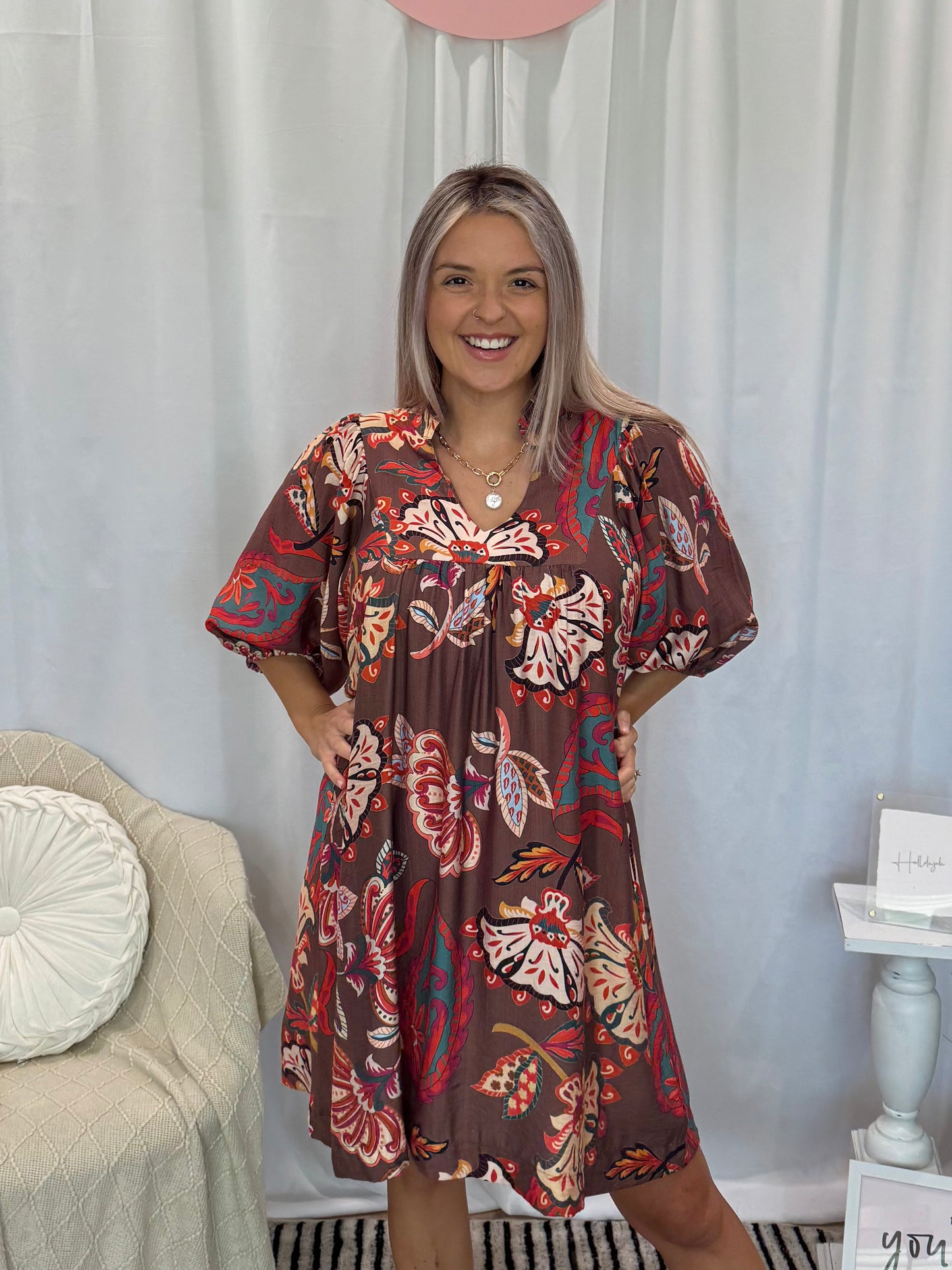 Leafy Brown Dress