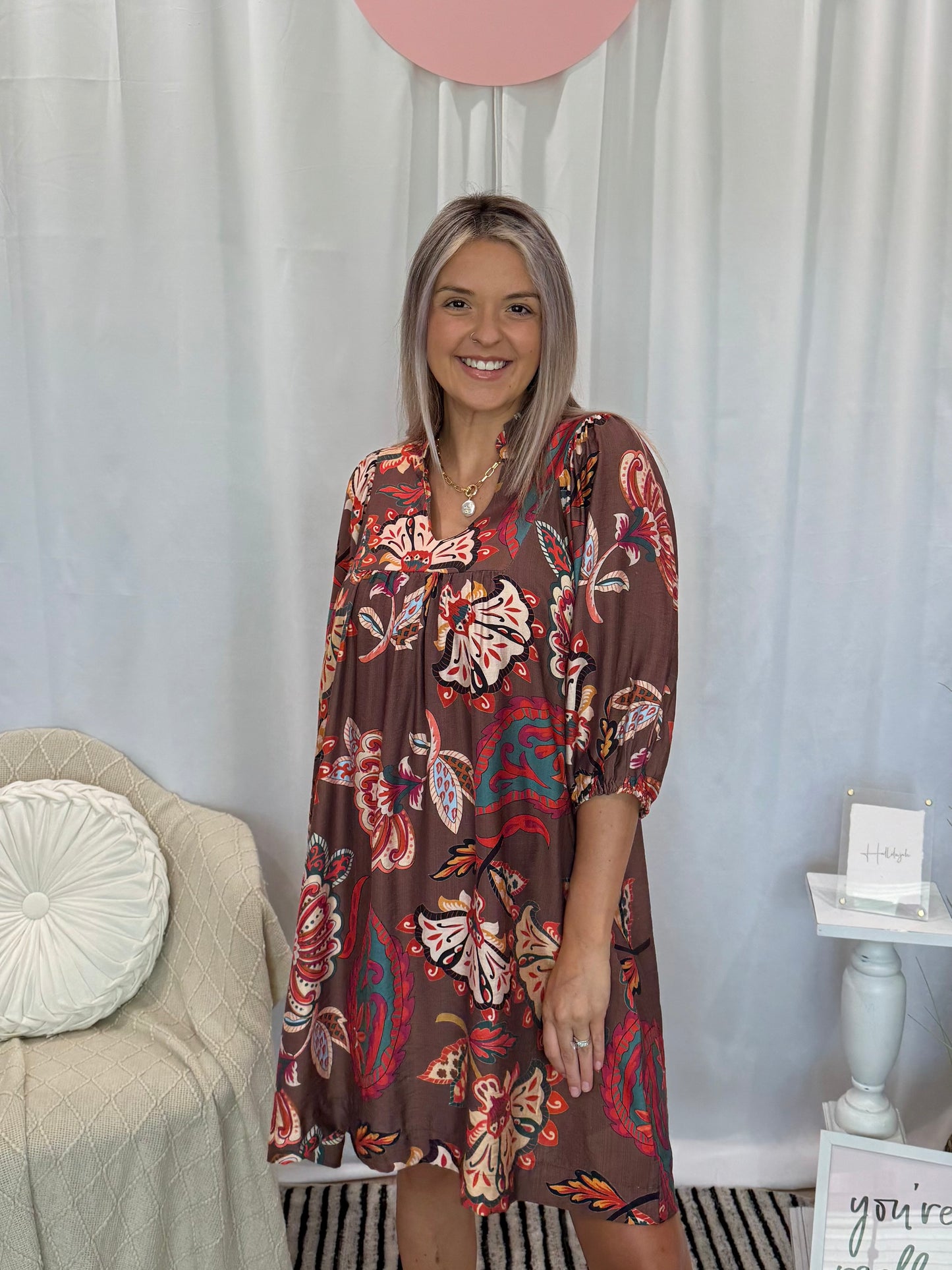 Leafy Brown Dress