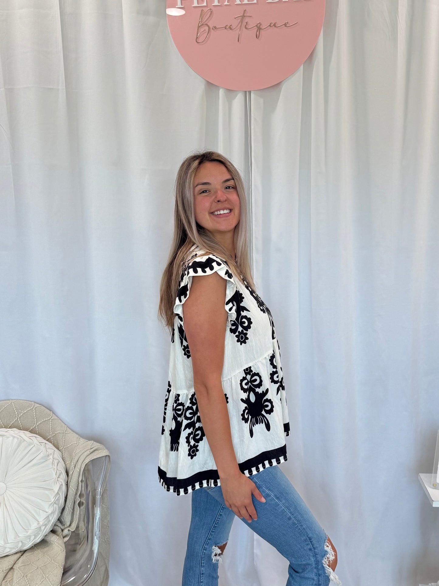 White Nola Top