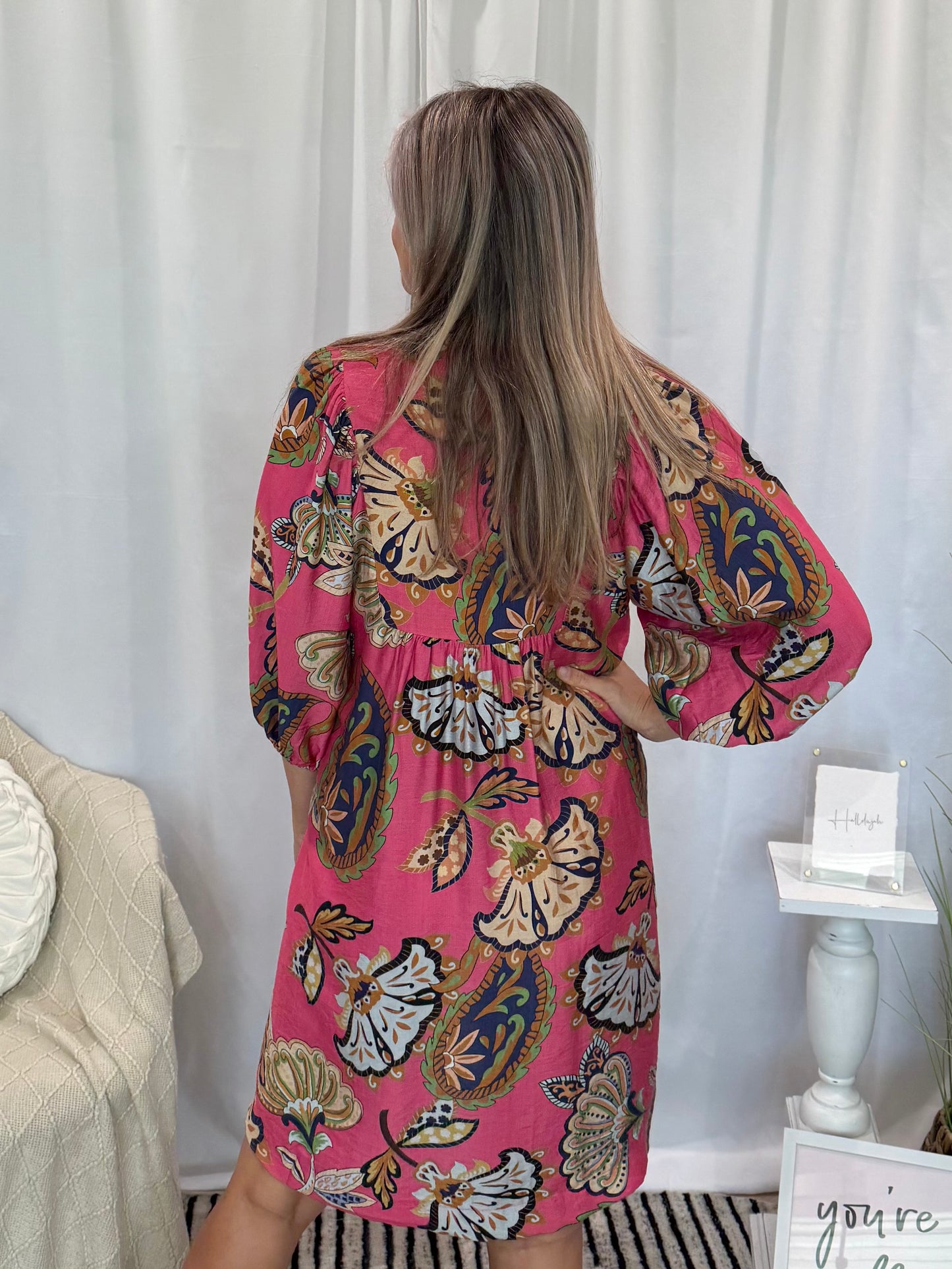 Leafy Pink Dress