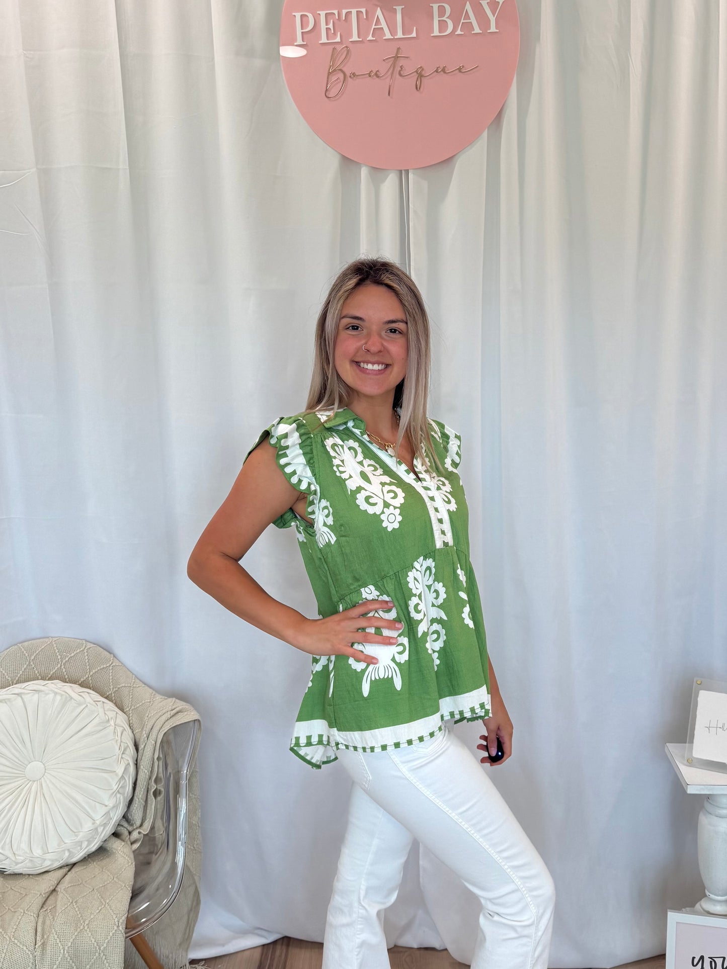 Green Nola Top