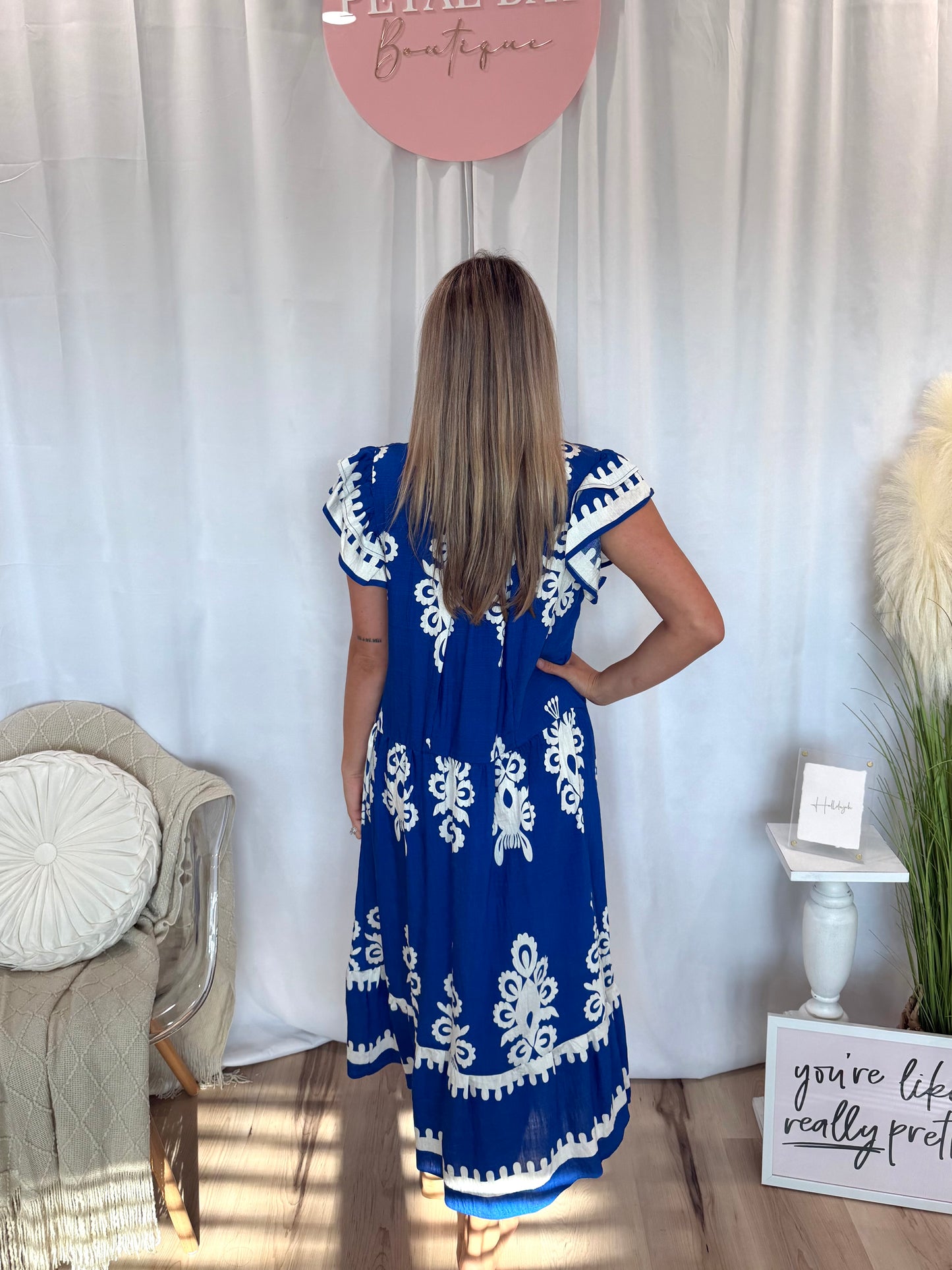 Cobalt Ruffle French Quarter Dress