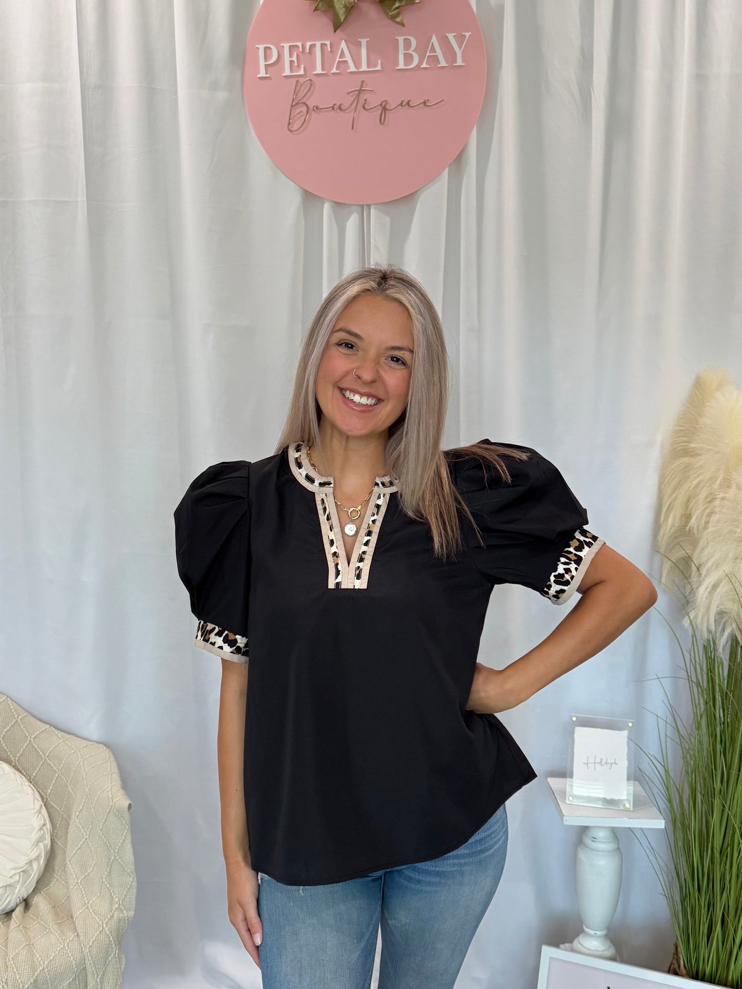 Black Cheetah Top
