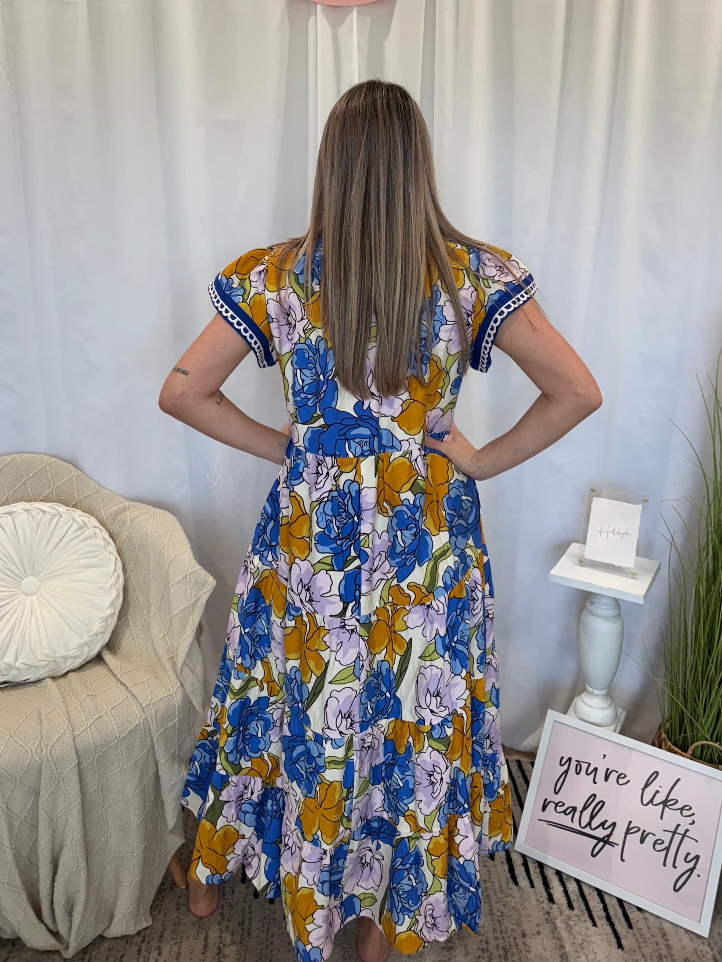 Blue Orchid Dress (Pockets!)