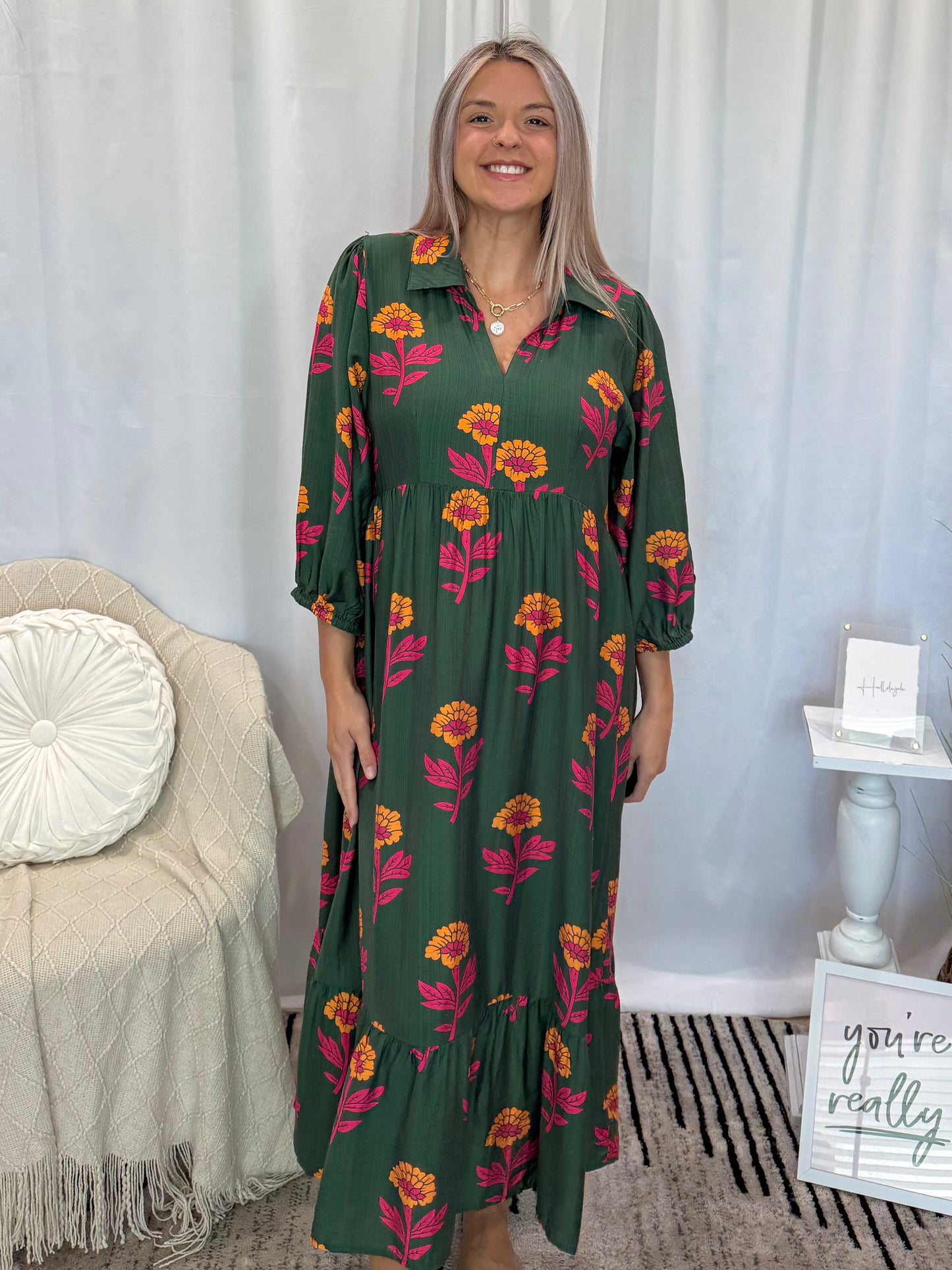Cilantro Blossom Dress