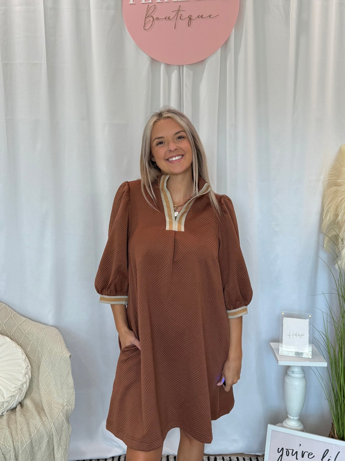 Chestnut Deluxe Dress (Pockets!)