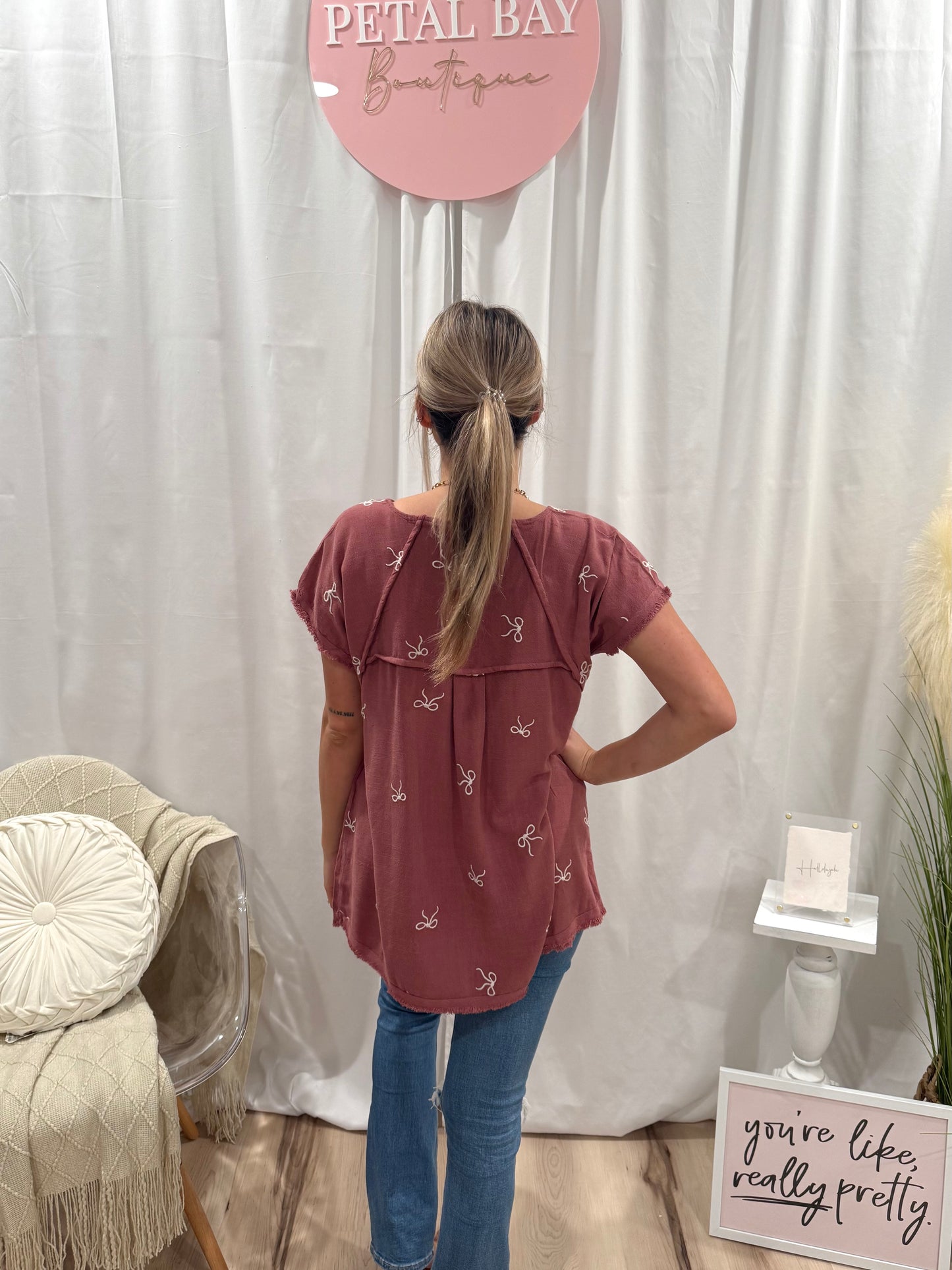 Mauve Bow Top