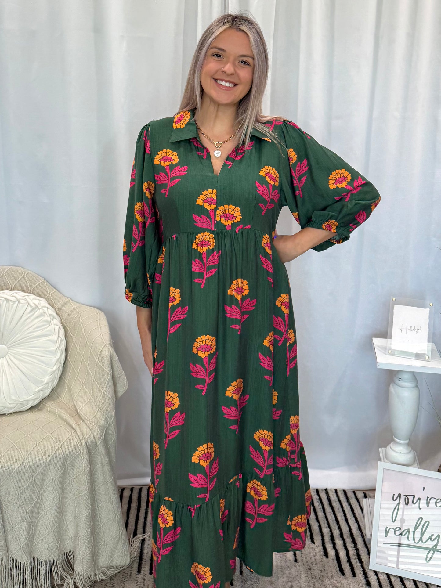 Cilantro Blossom Dress