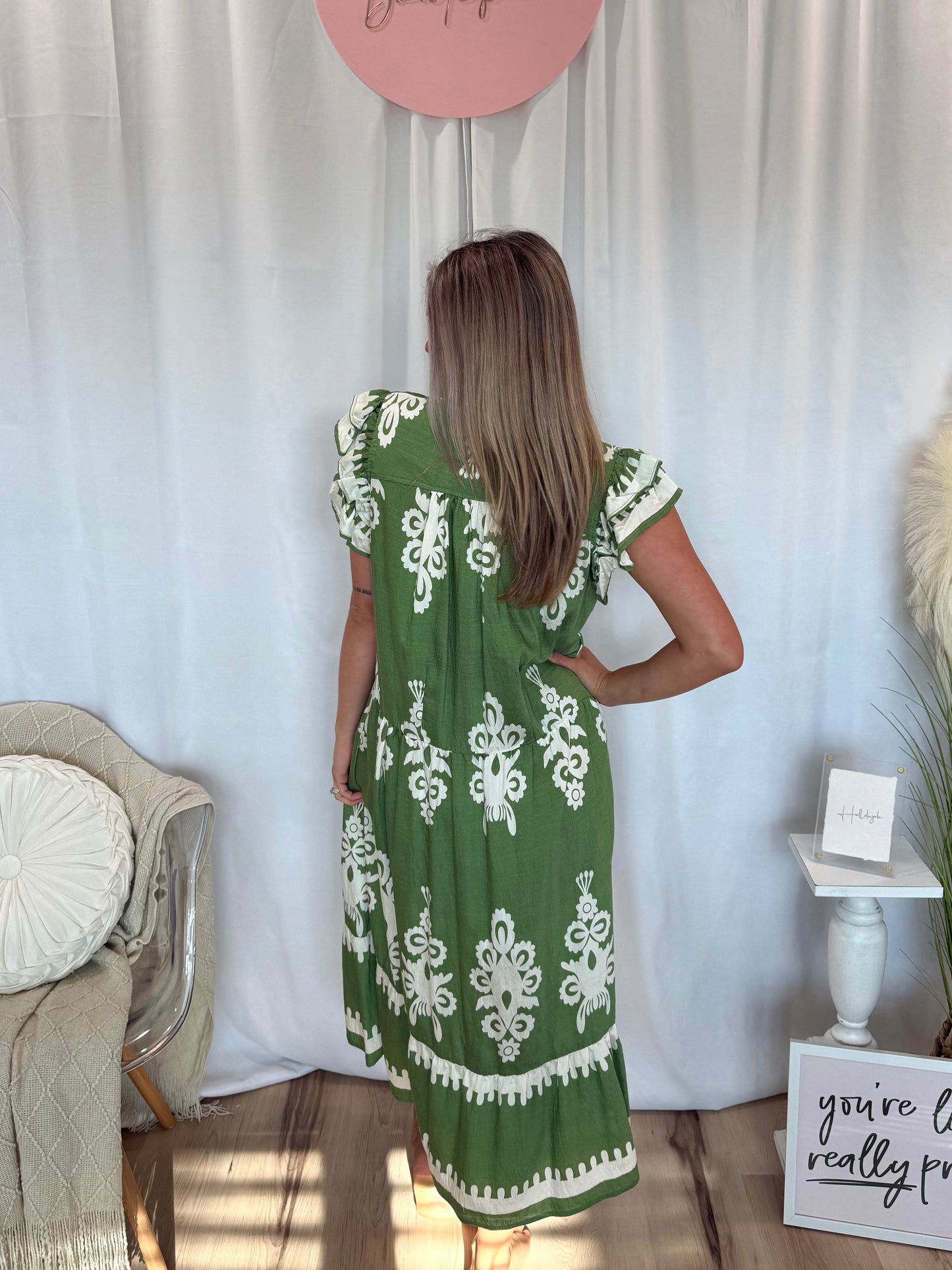 Green Ruffle French Quarter Dress