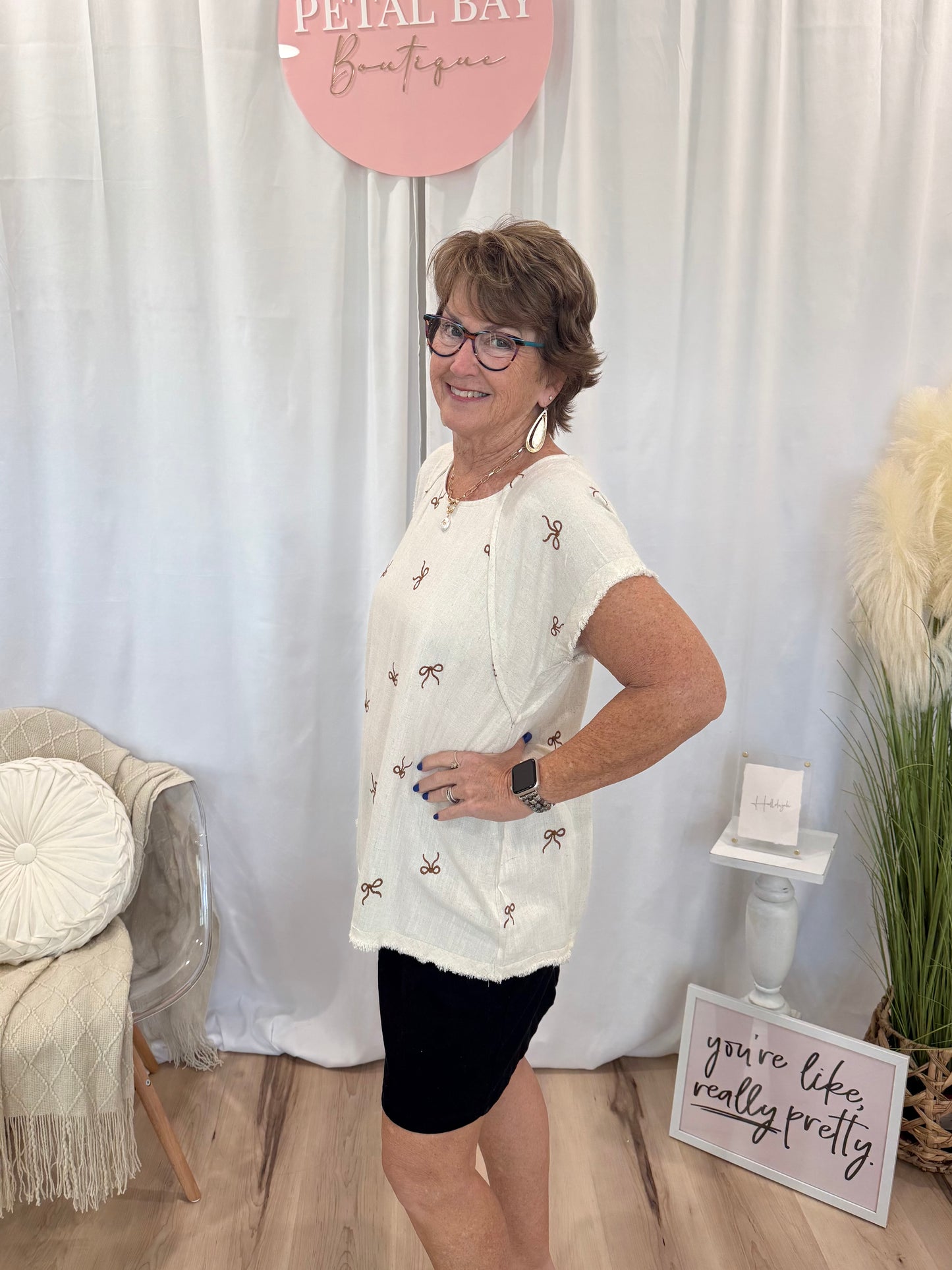 Cream Bow Top