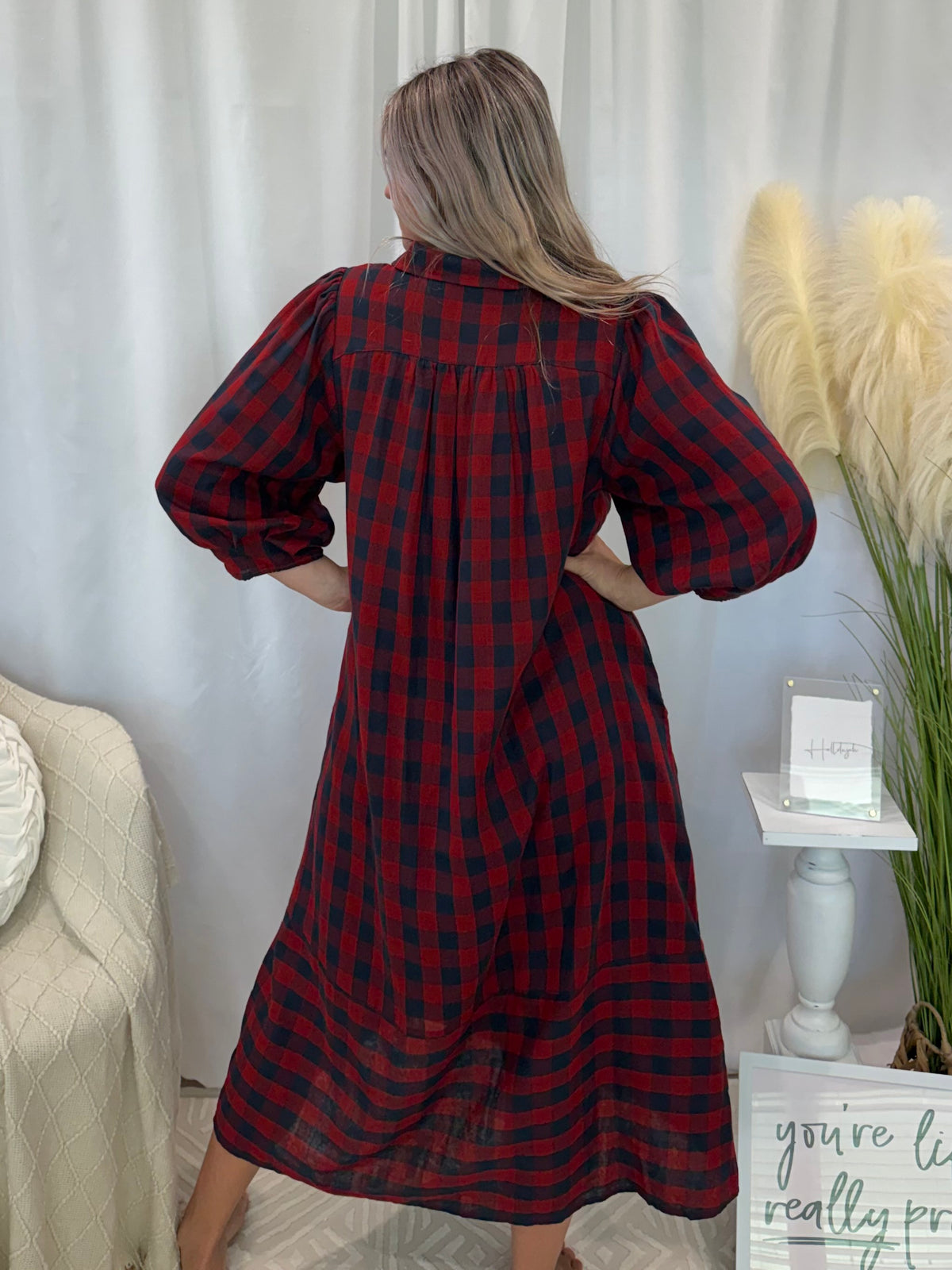 Pretty In Plaid Dress (Pockets!)