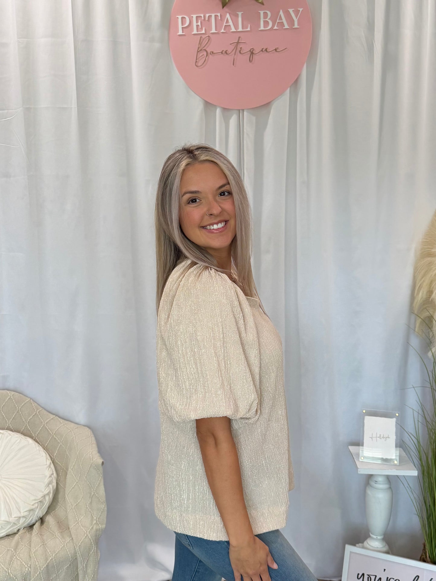 Poppin Champagne Glam Top
