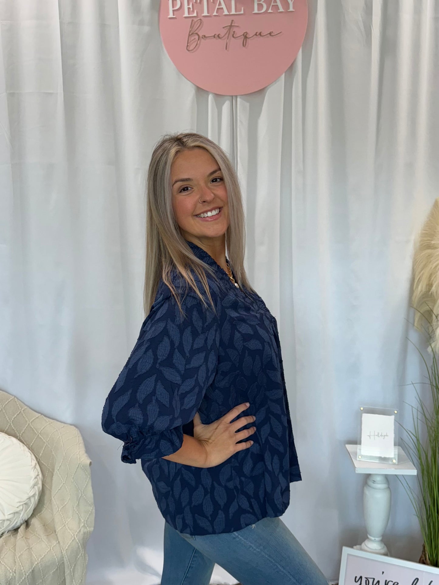 Navy Dogwood Top