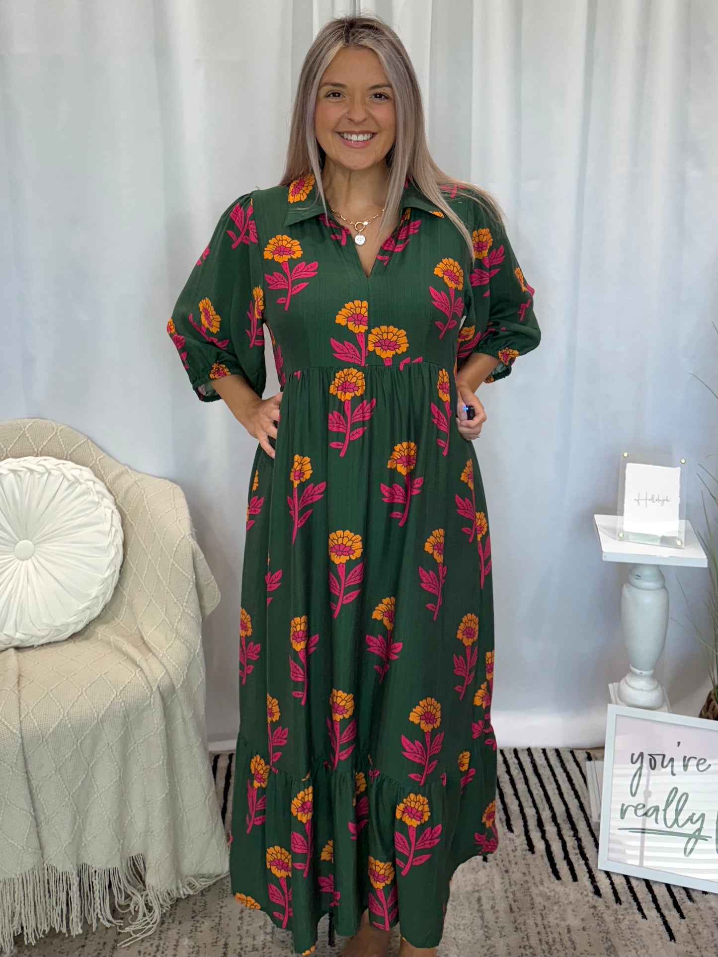 Cilantro Blossom Dress