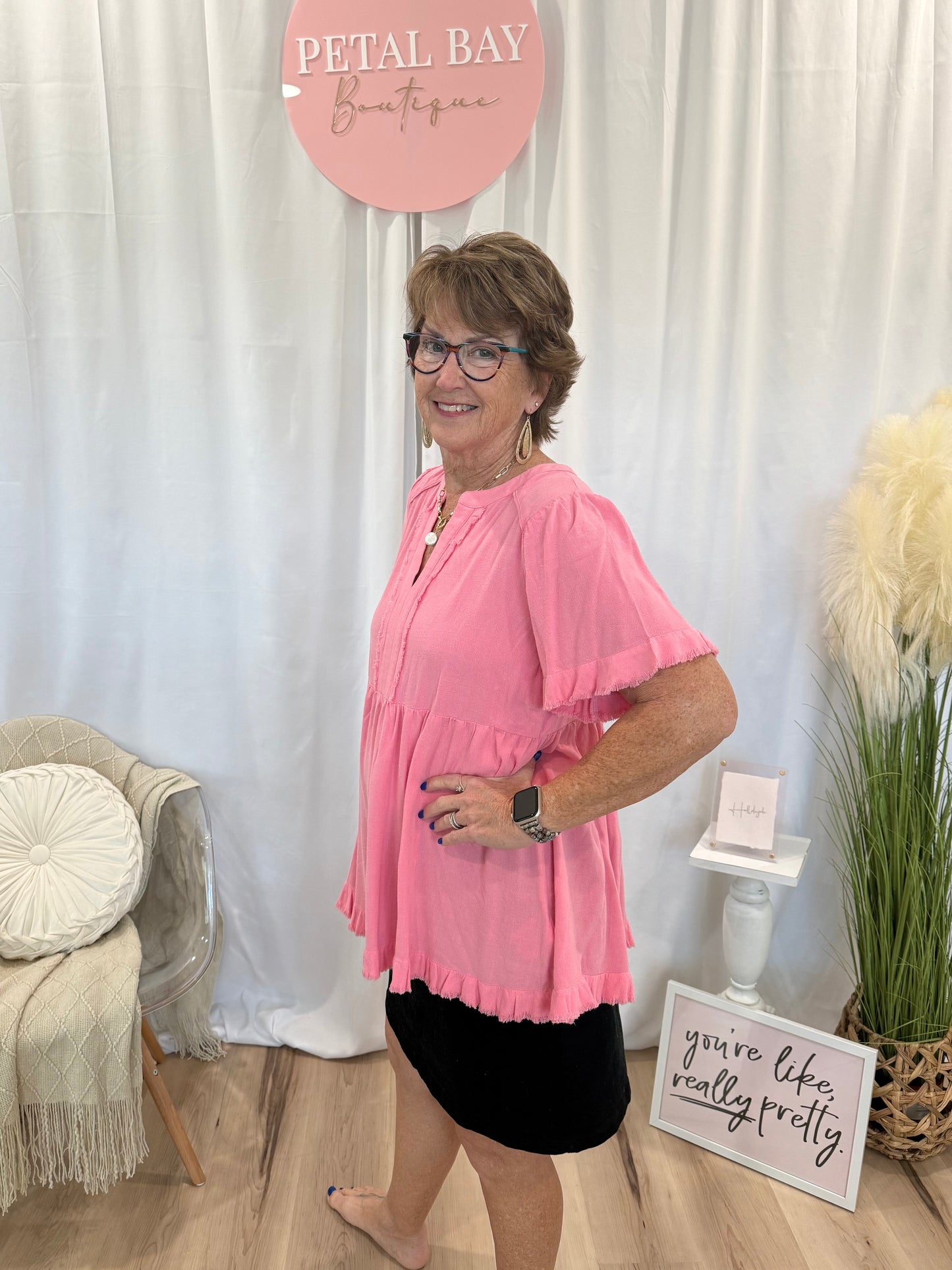 A Pop Of Pink Top