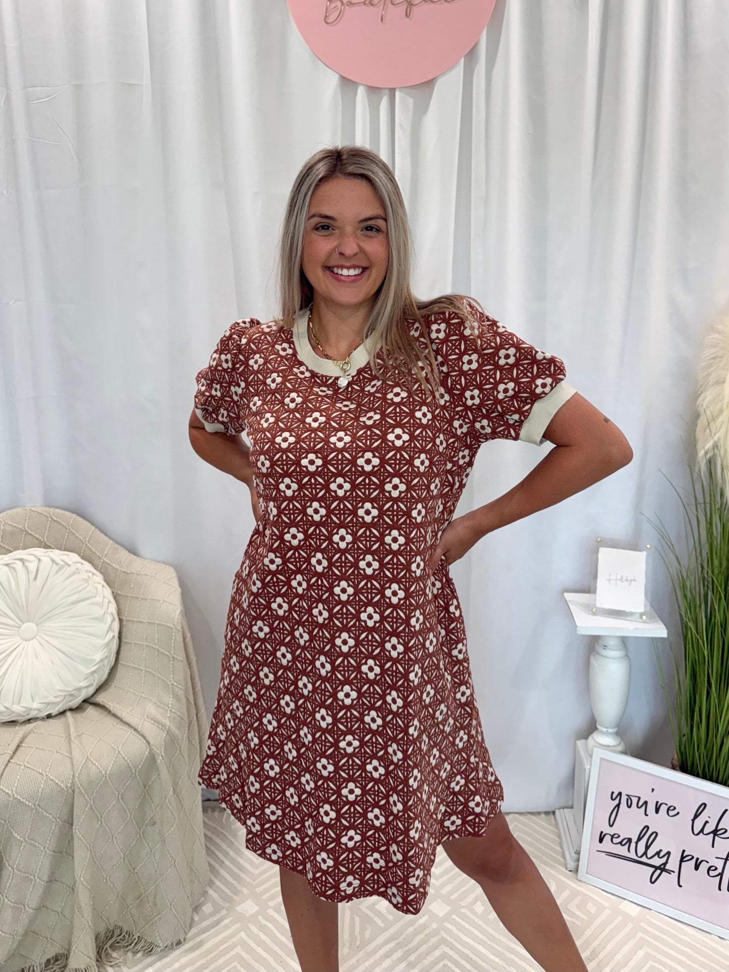Everyday Chic Rust Dress (Pockets!)