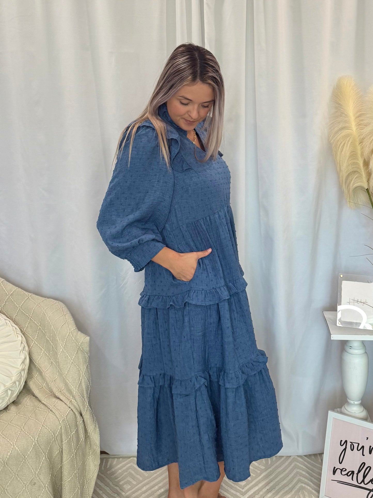 Whipped Blueberry Dress (Pockets!)