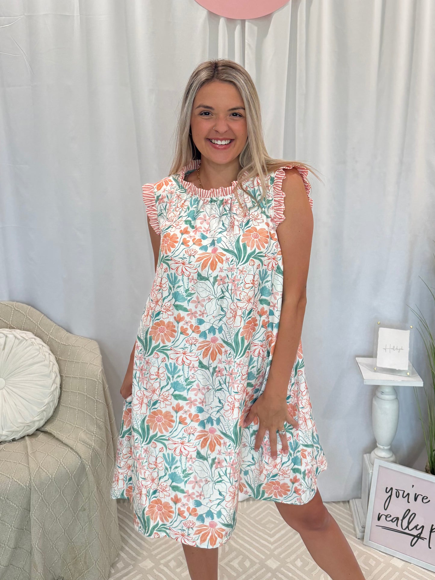 Cantaloupe Haze Dress (Pockets!)