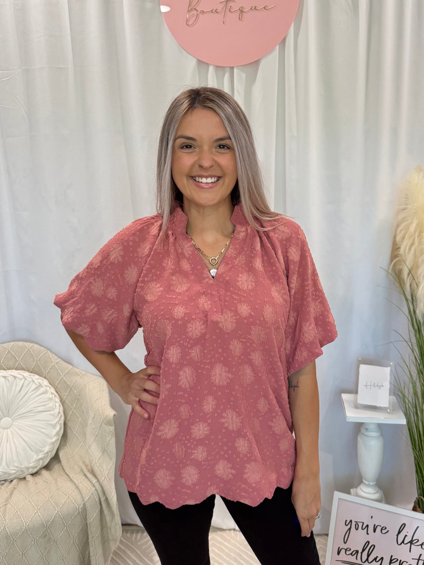 Scalloped In Love Top