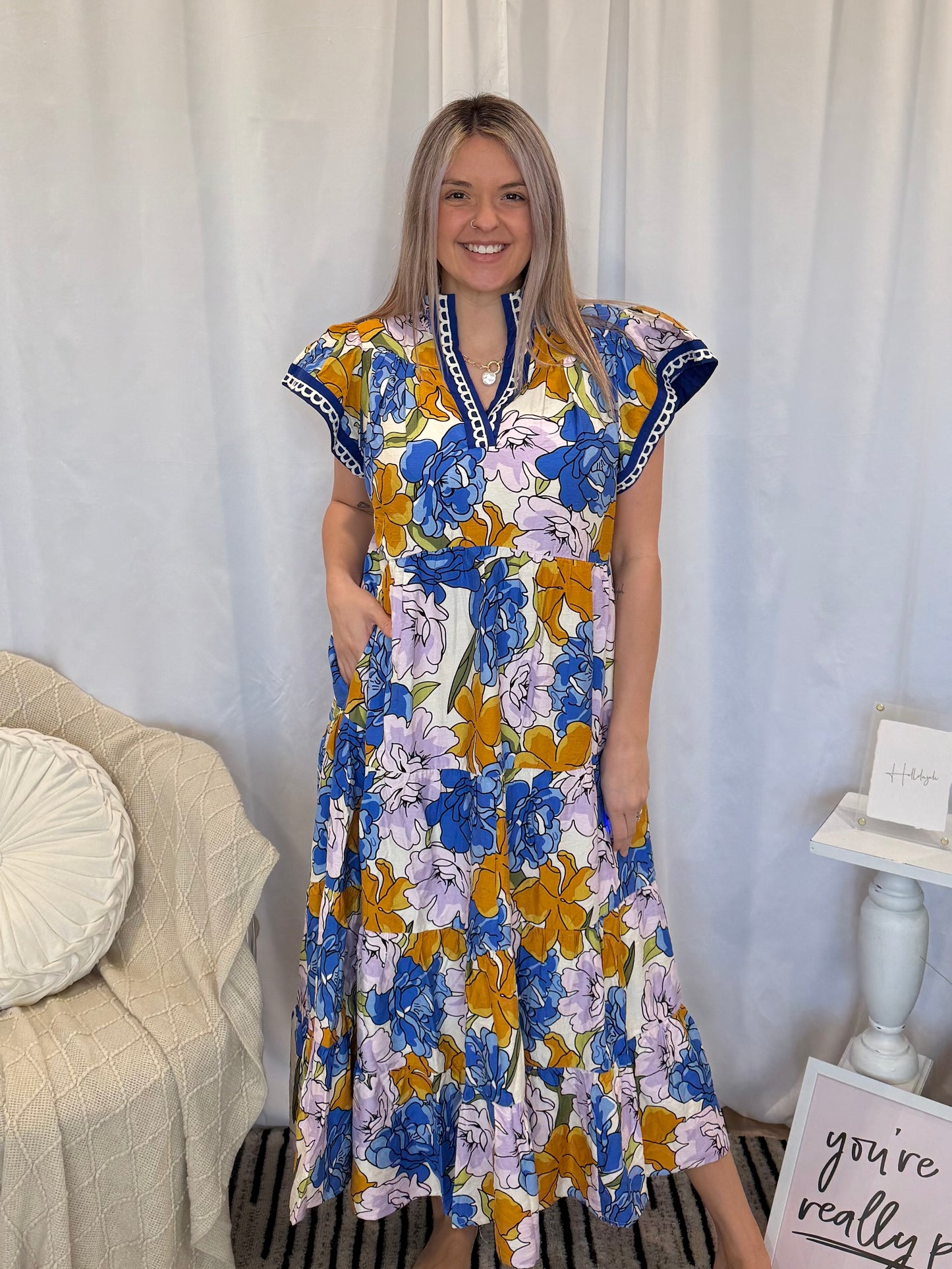 Blue Orchid Dress (Pockets!)