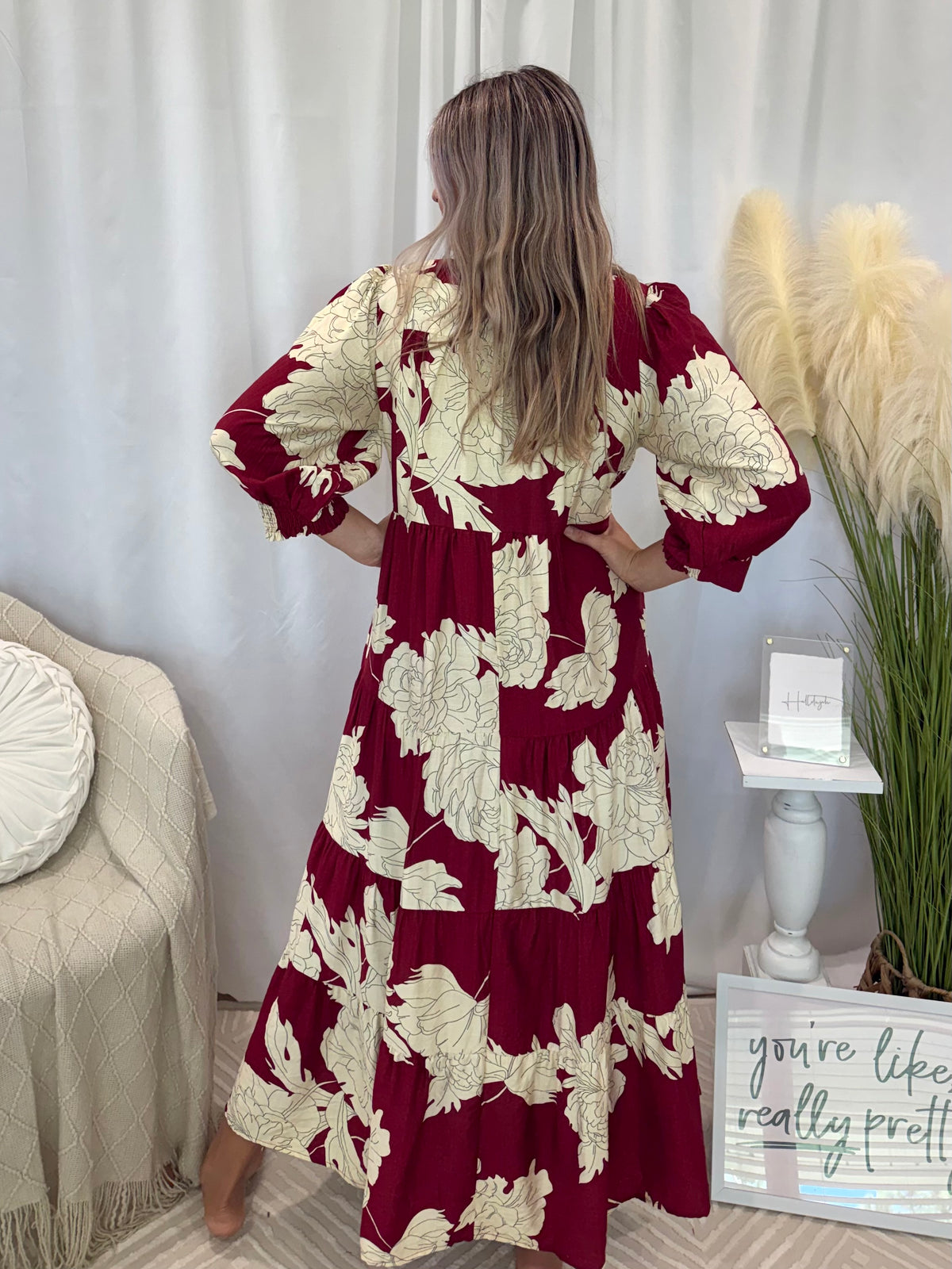 Ruby Delight Midi Dress (Pockets!)