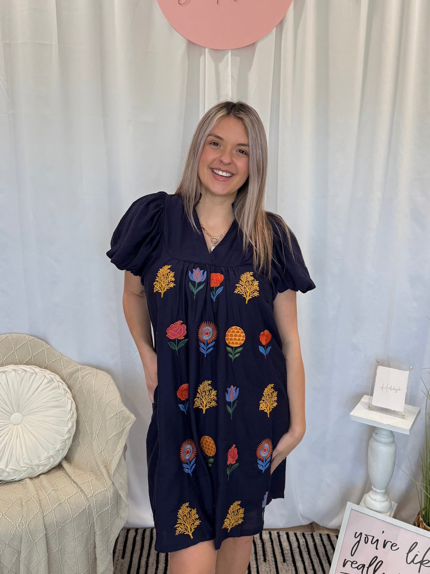 Midnight Rose Dress (Pockets!)