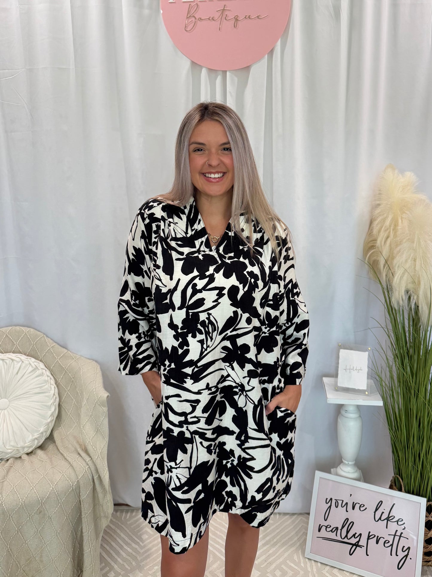Fun and Flowy Black Dress (Pockets!)