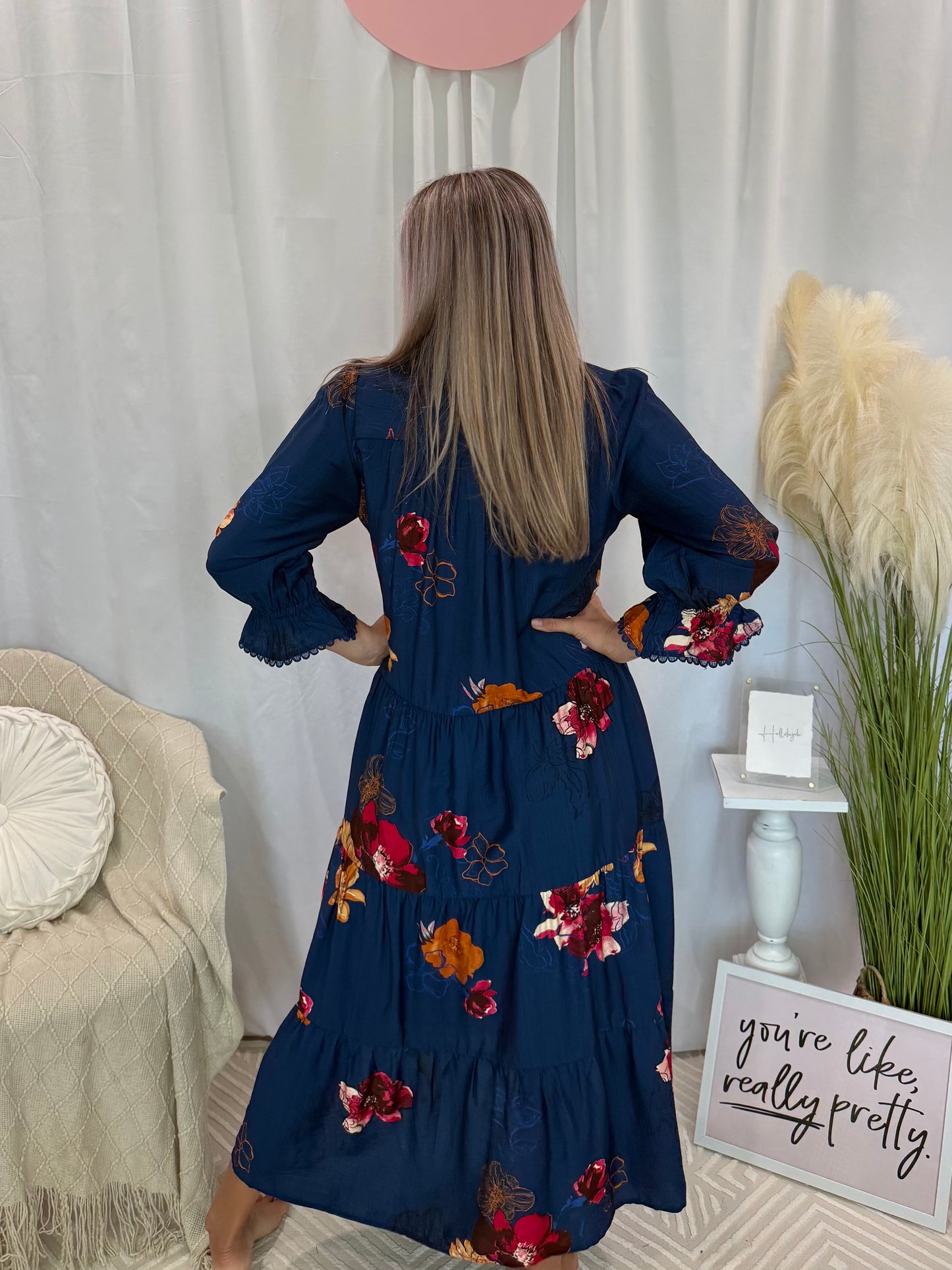 Bold in Blue Dress (Pockets!)