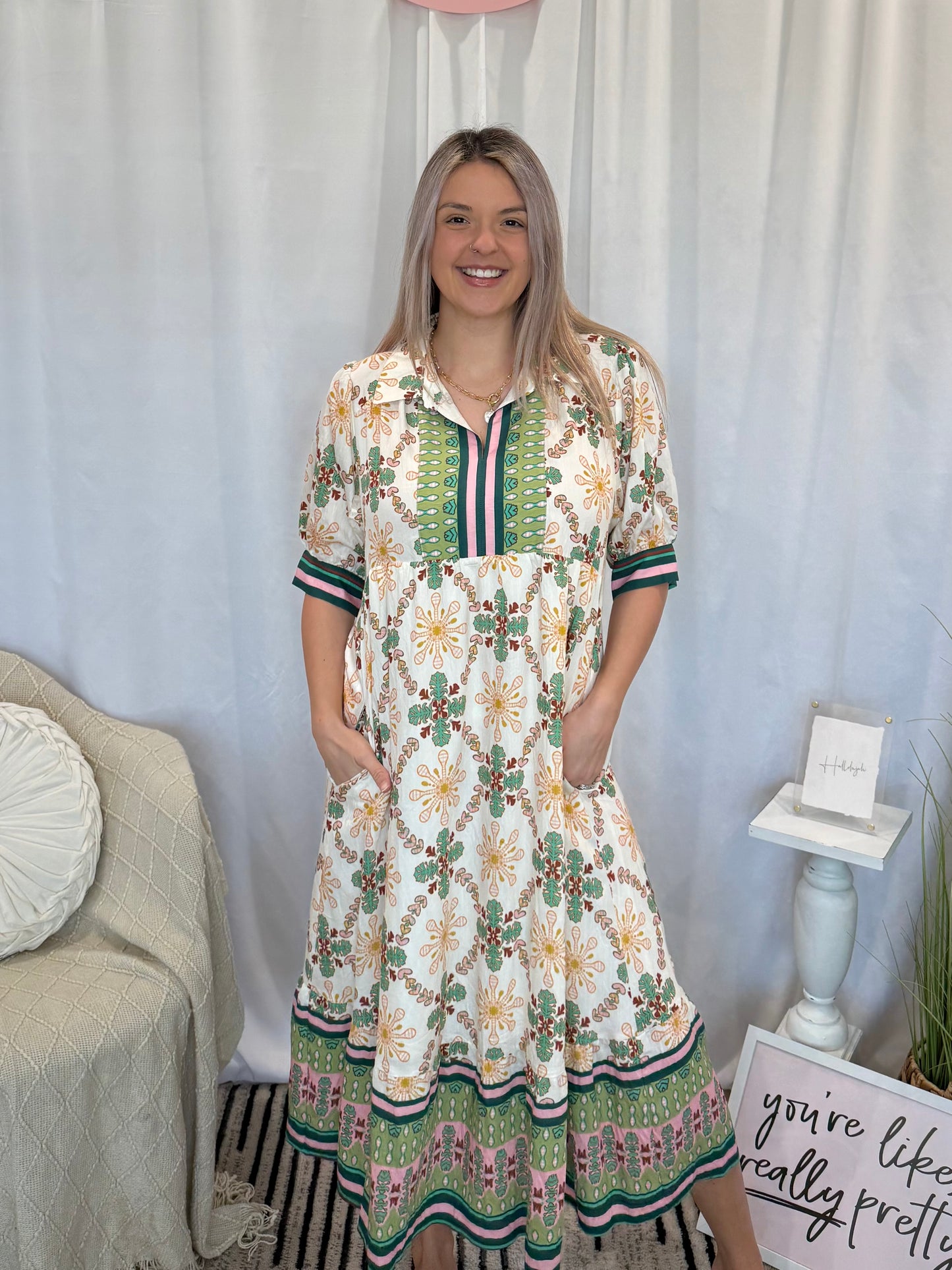 My Fav Green Midi Dress (Pockets!)