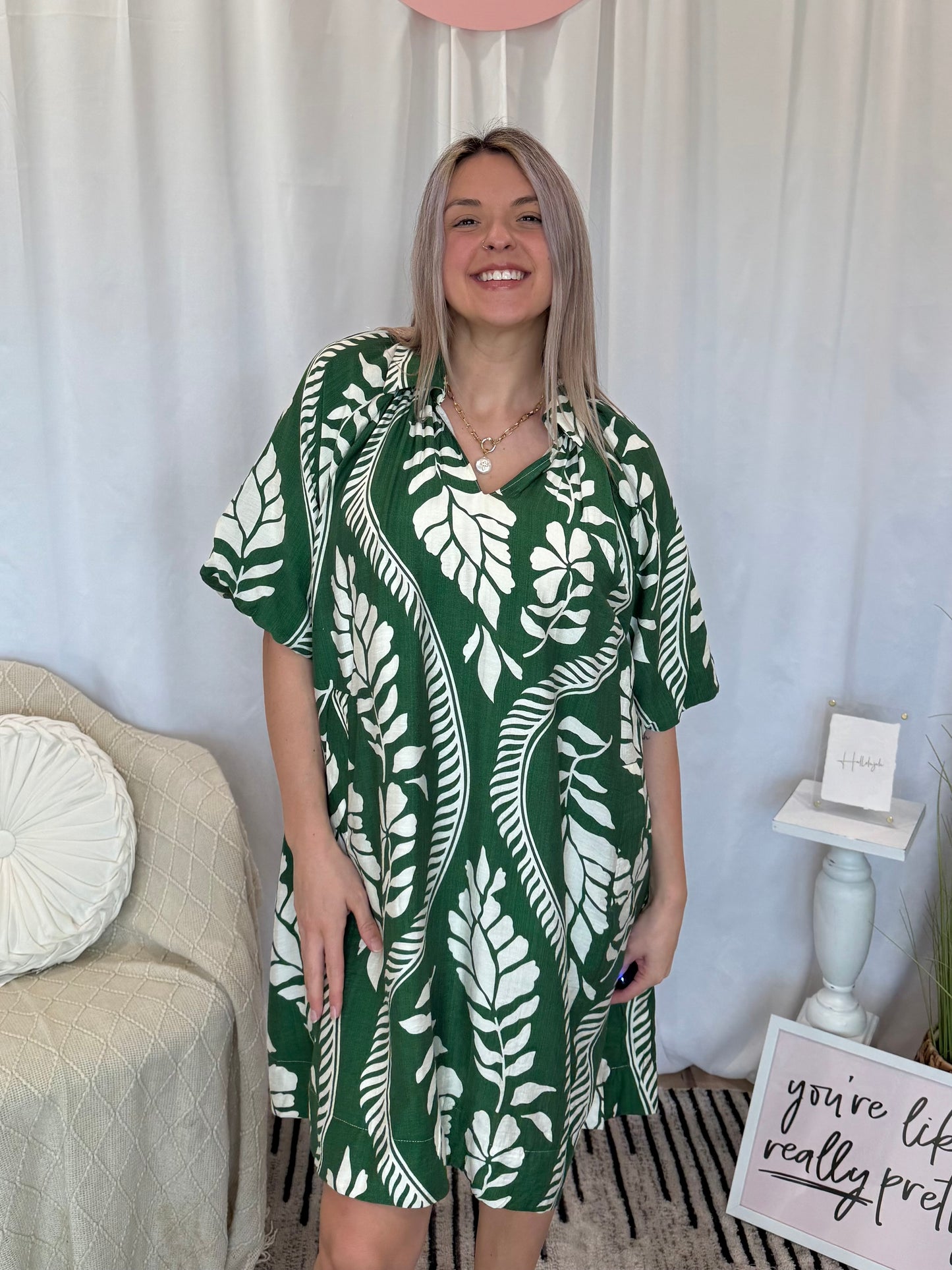 Sage Forest Dress (Pockets!)