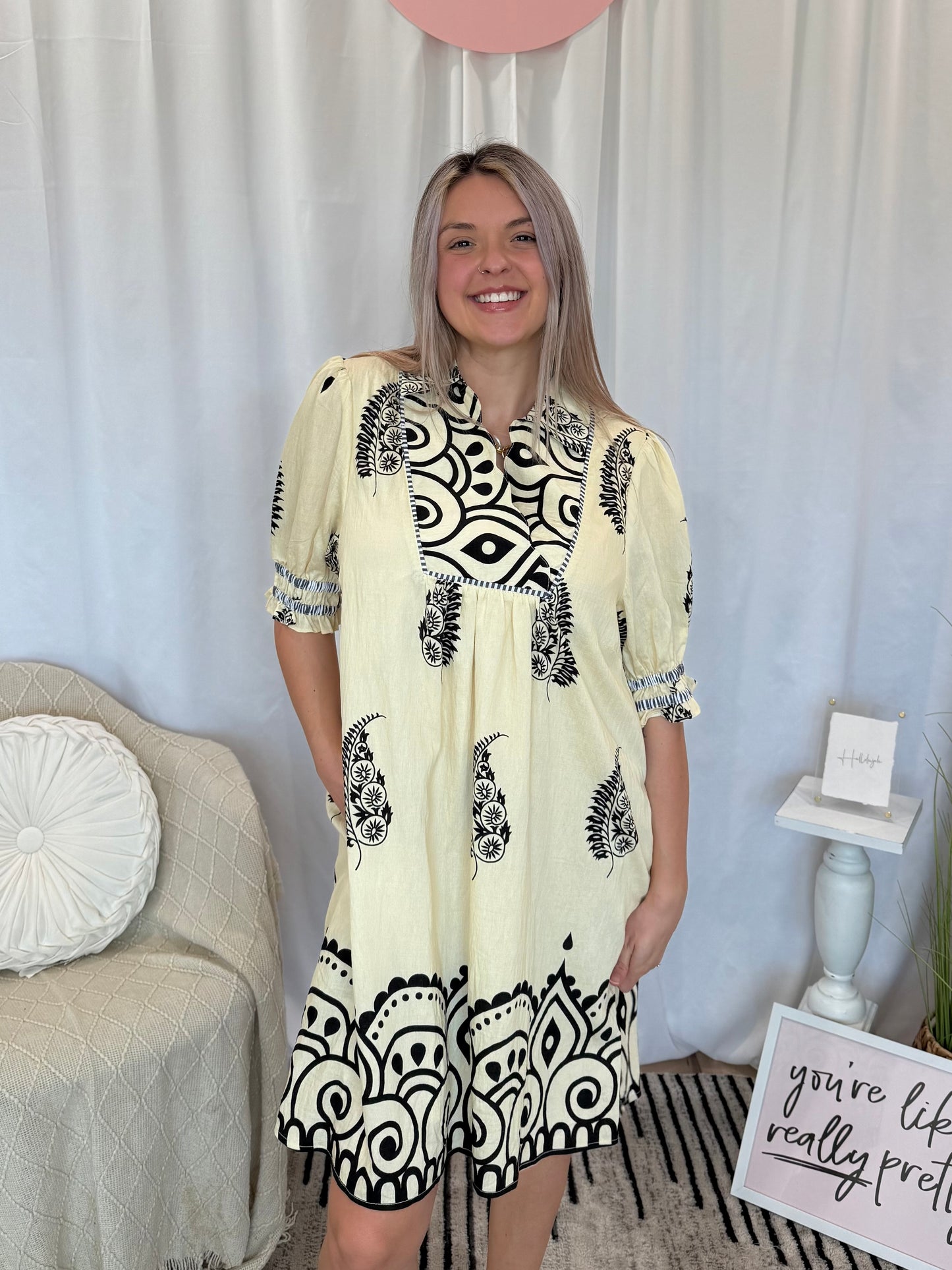 Cream Love Dress (Pockets!)