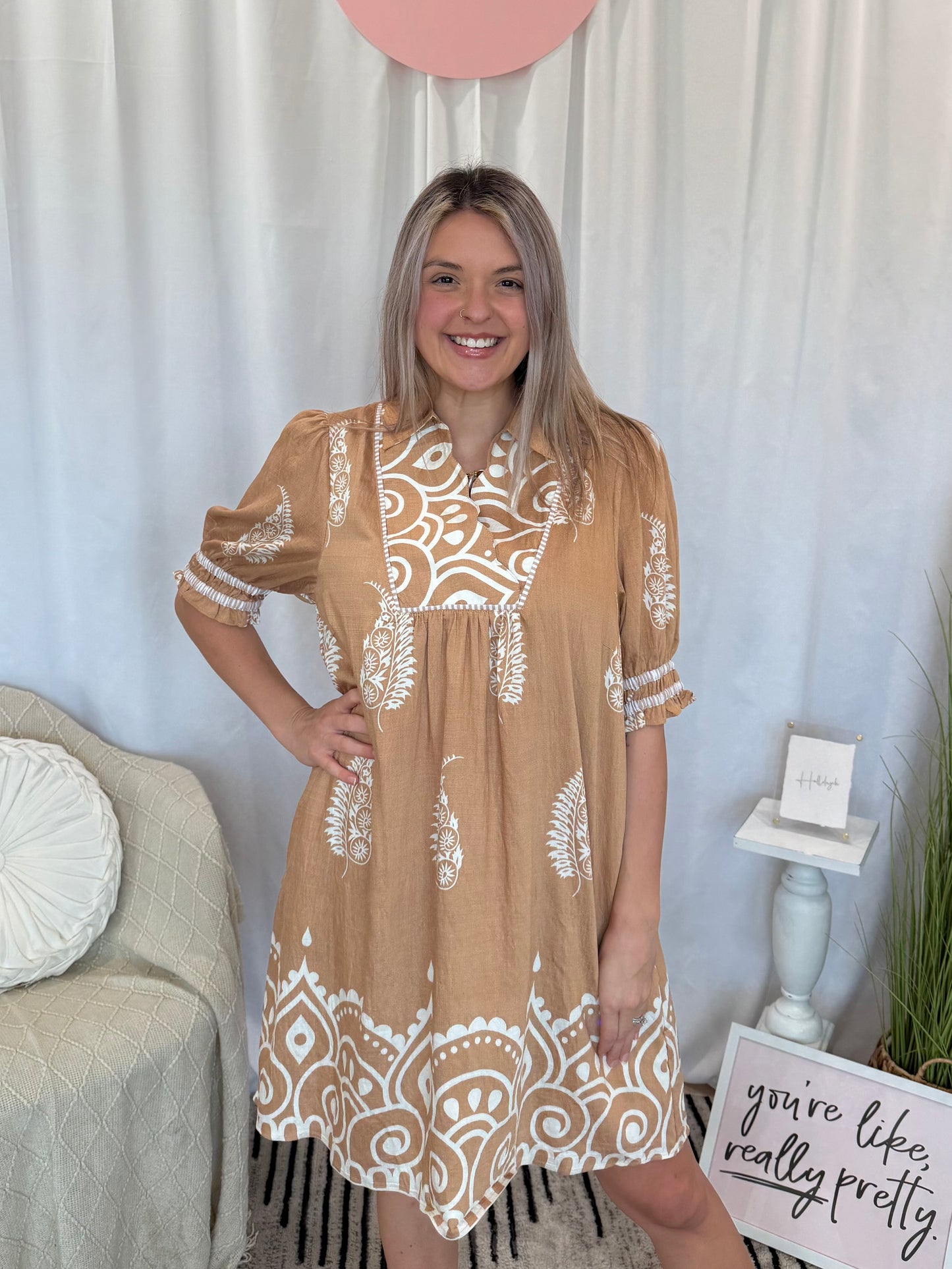 Tan Love Dress (Pockets!)