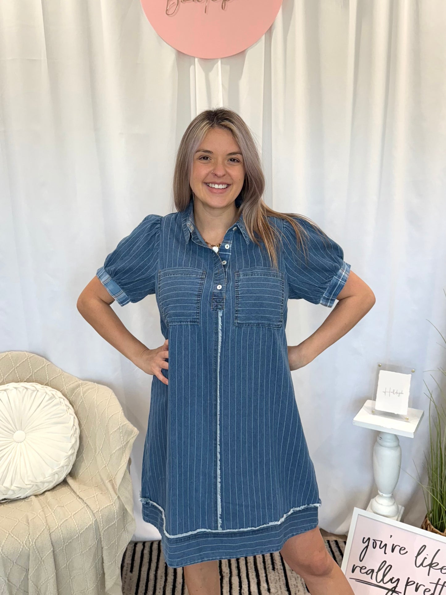 Dark Blue Agave Denim Dress