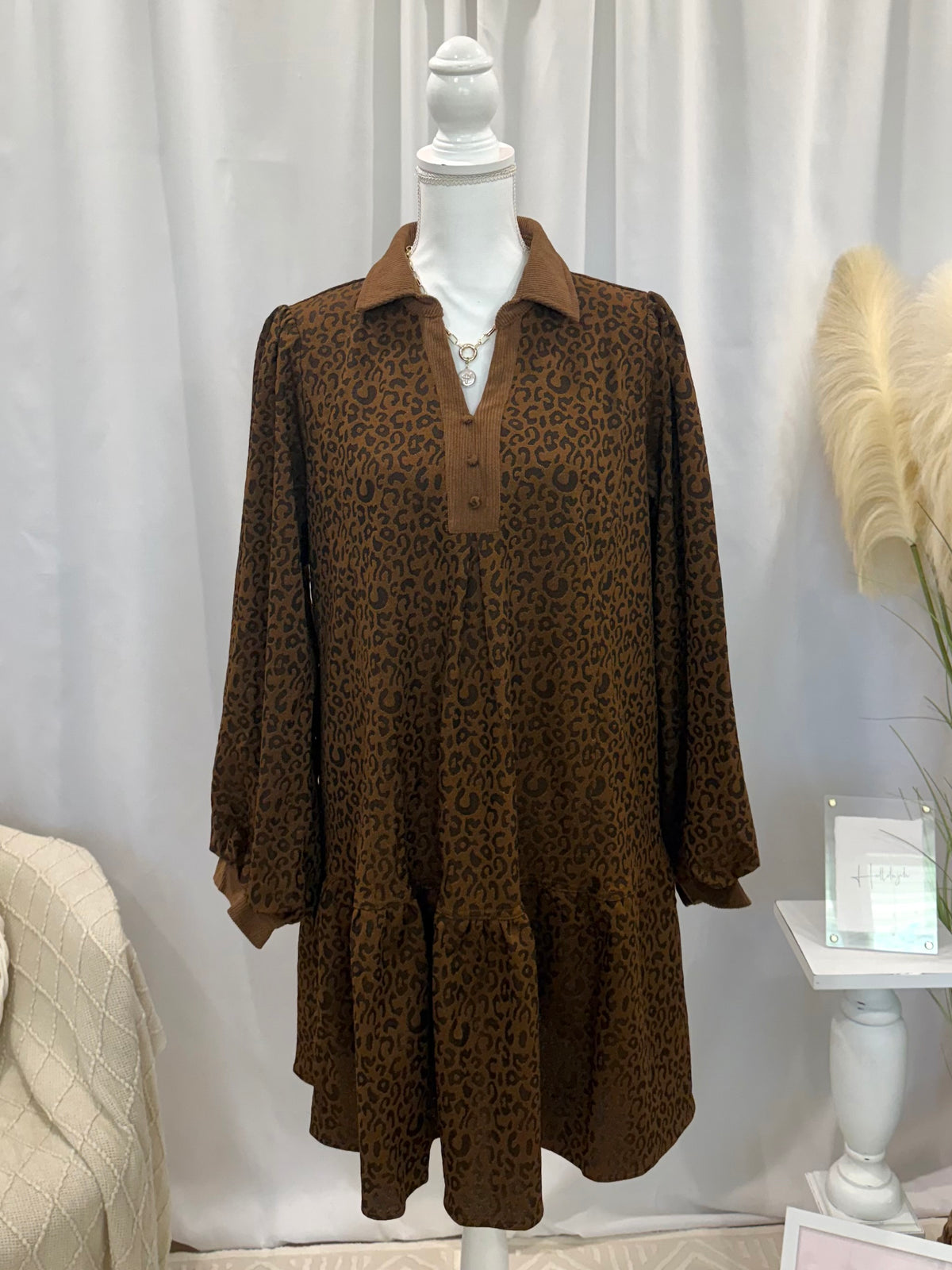 Chocolate Cheetah Dress (Pockets!)