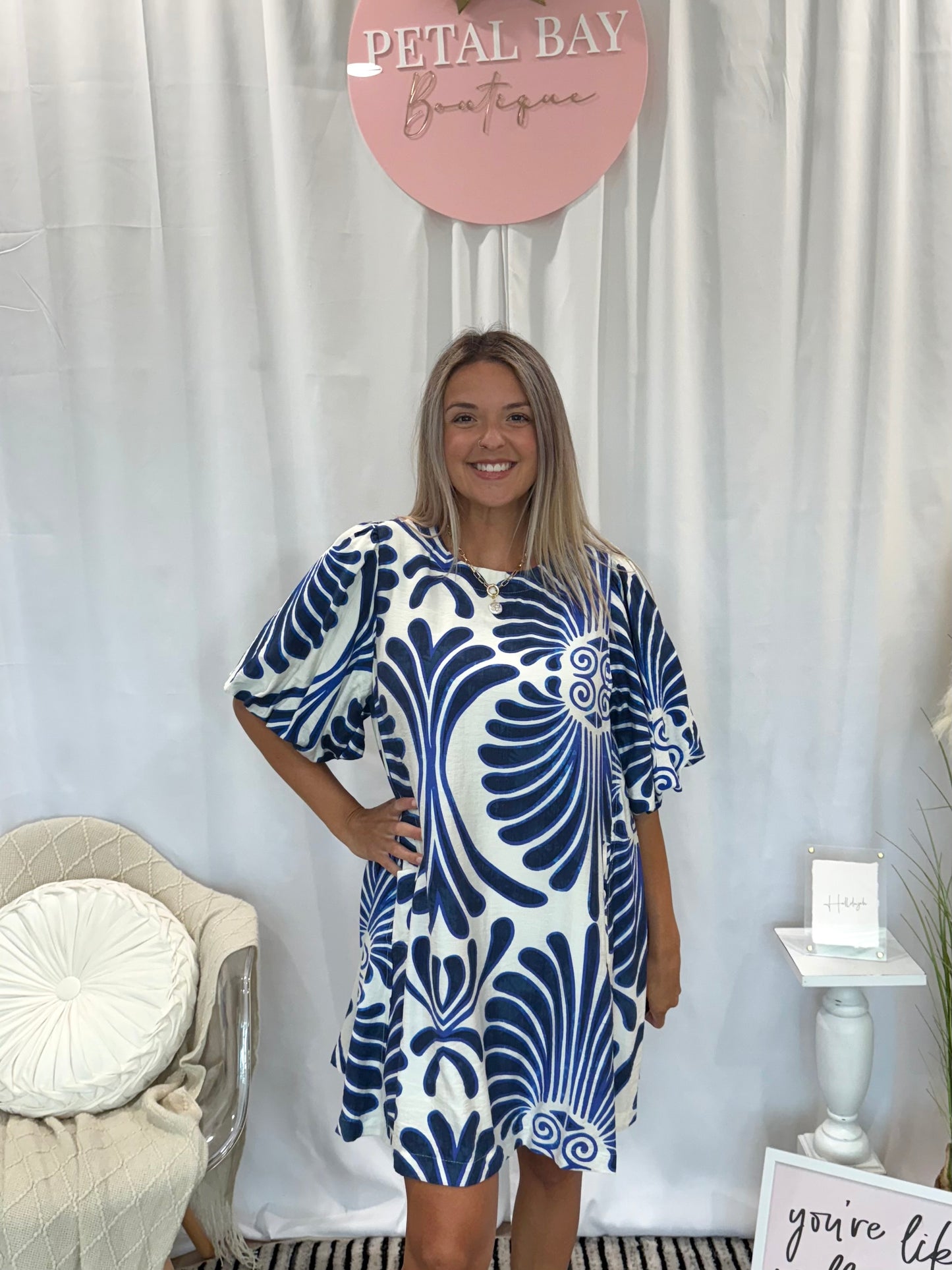 Navy Vacay Dress (Pockets!)