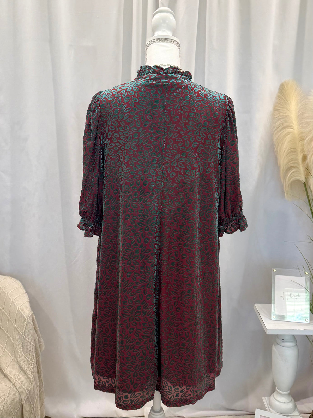 Flattering in Velvet Teal Dress (Pockets!)