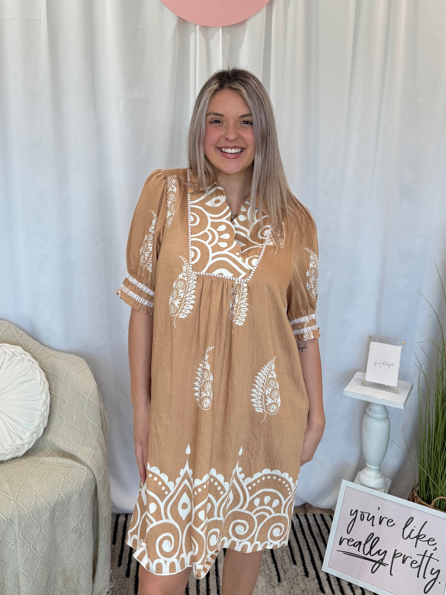Tan Love Dress (Pockets!)